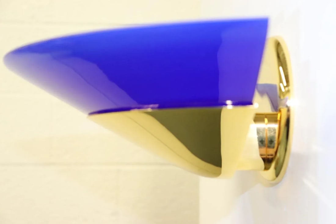 1990s "Mezzo Alo" Wall Lamp Murano Blue Glass - 6