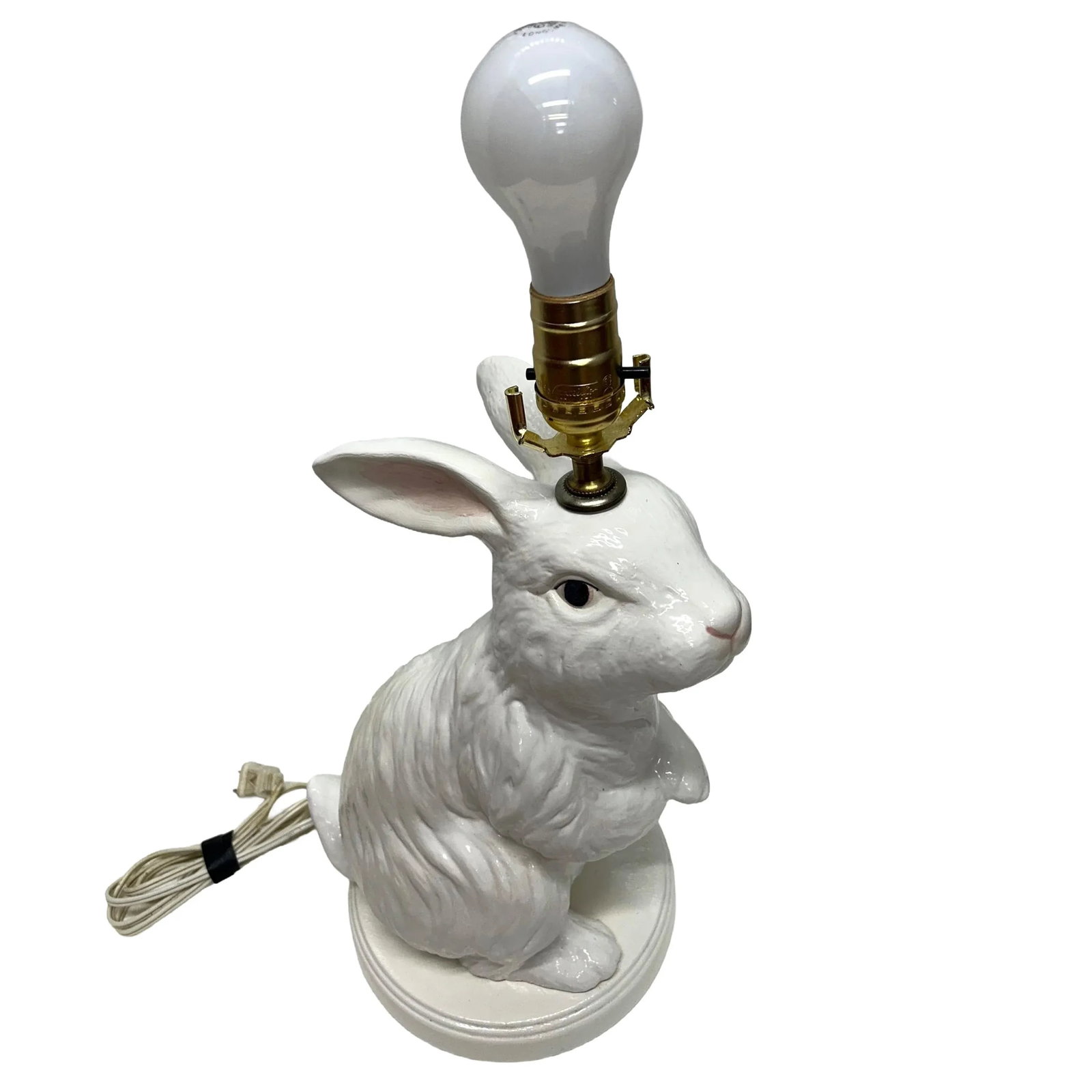 Vintage Hand-Painted Bunny Lamp - 2