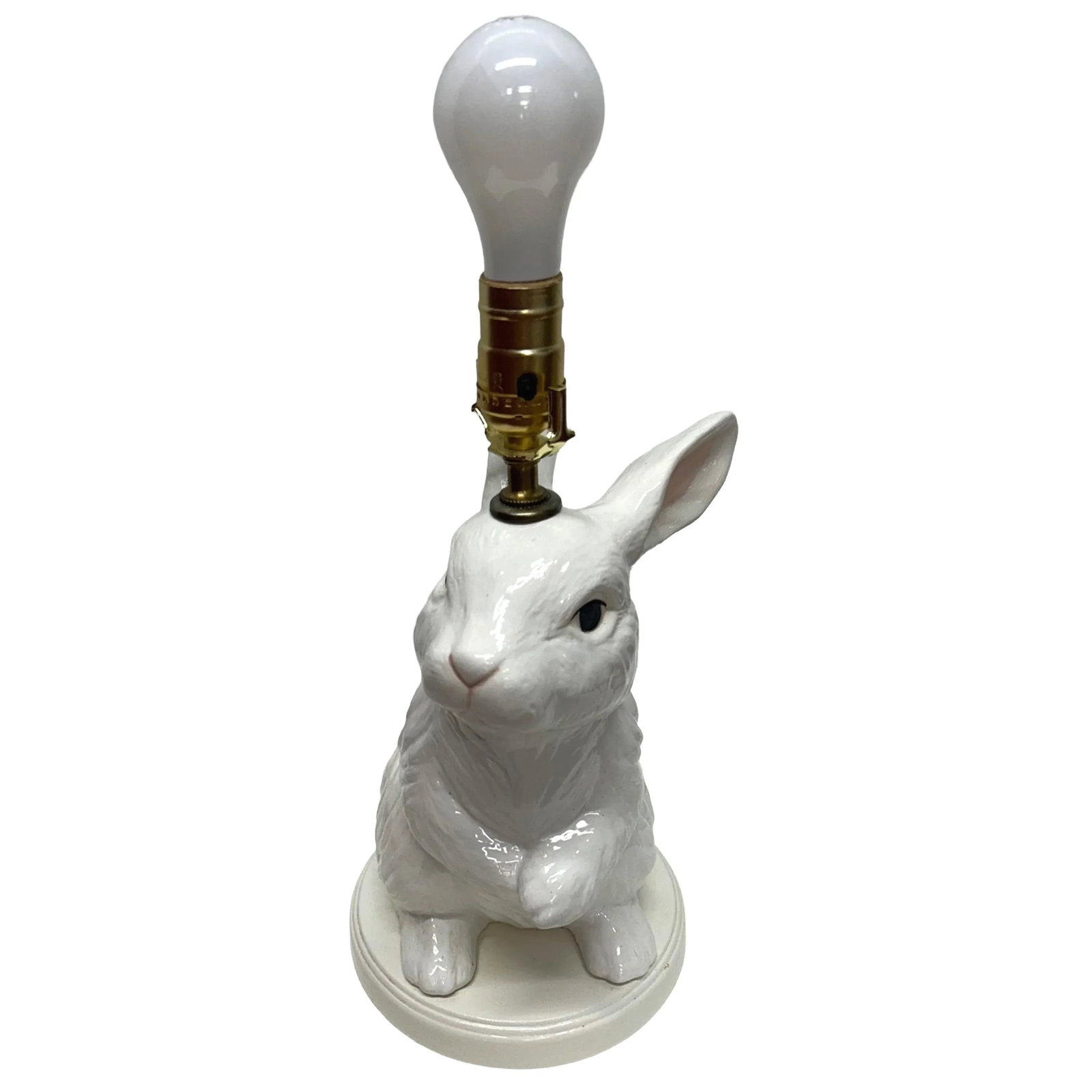 Vintage Hand-Painted Bunny Lamp - 3