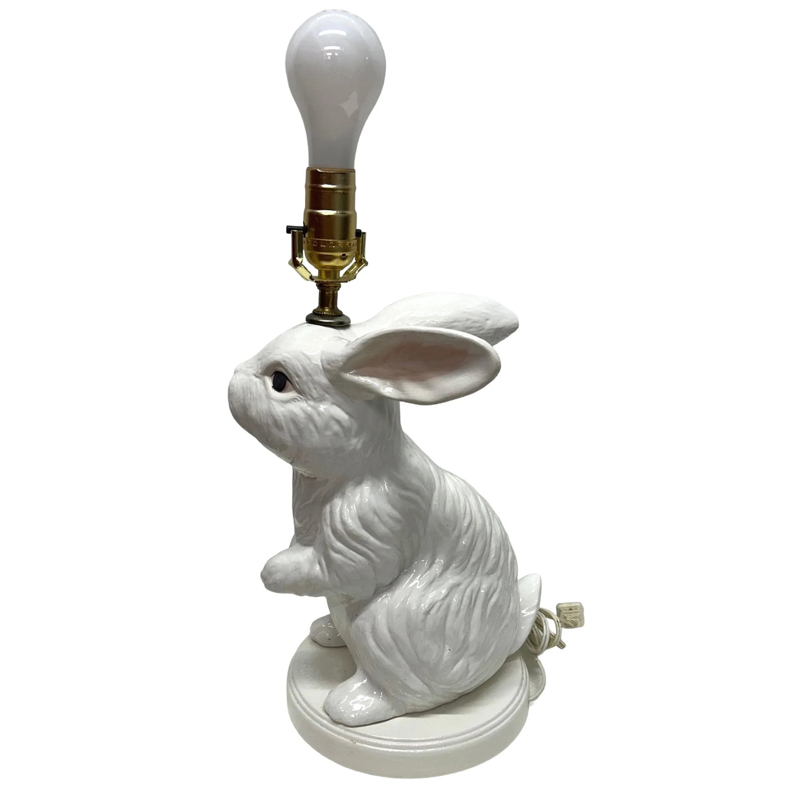 Vintage Hand-Painted Bunny Lamp - 4