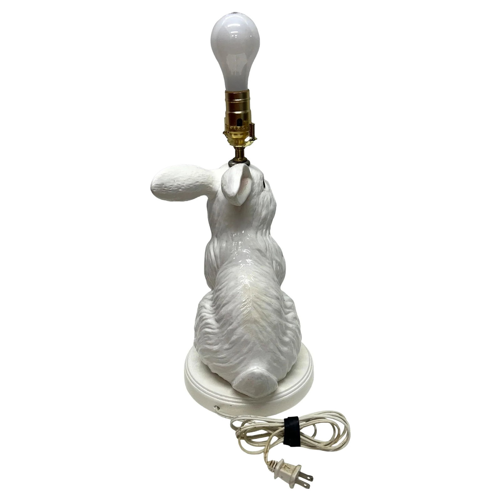 Vintage Hand-Painted Bunny Lamp - 5