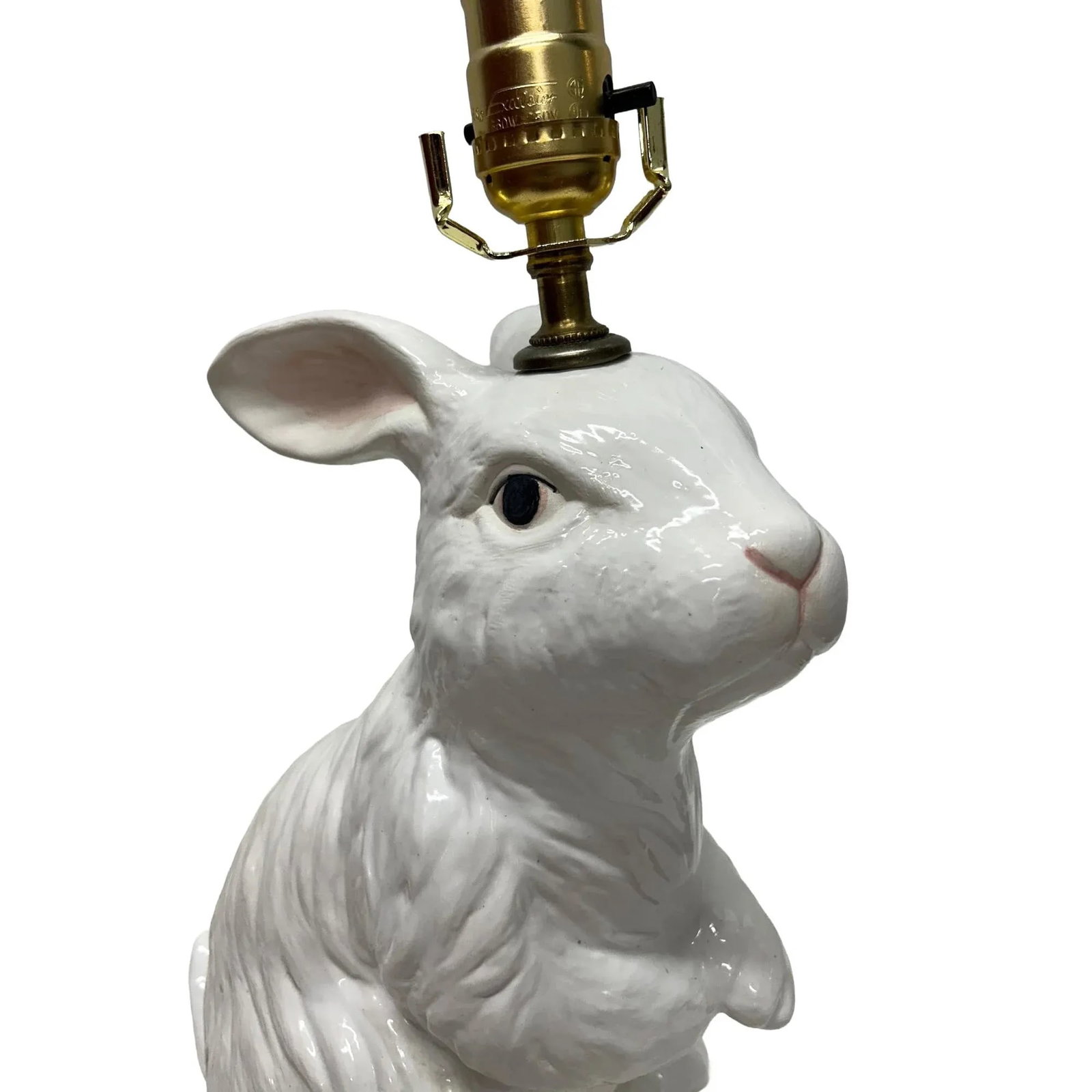 Vintage Hand-Painted Bunny Lamp - 7