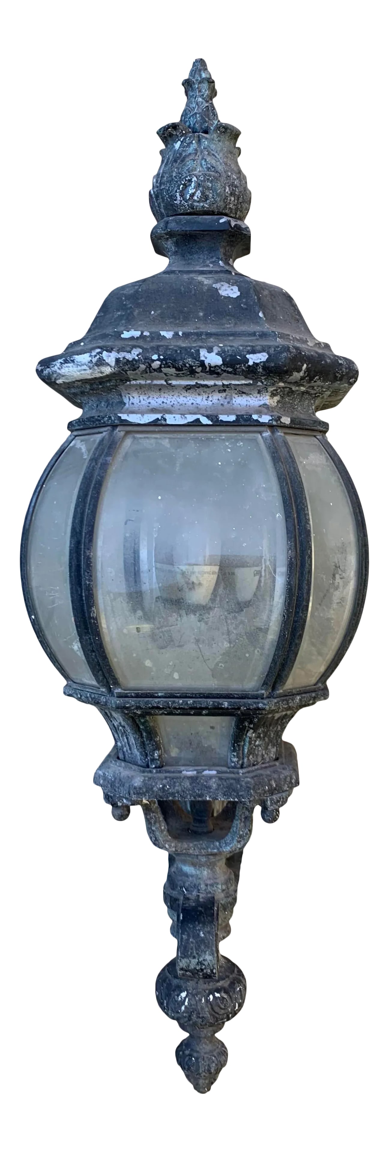 1960s Mid-Century Solid Aluminum Large Outdoor Sconce: 1960s mid-century solid cast aluminum large outdoor Sconce which came from one of the first mid century houses built in the famous 'Bird' streets of the Hollywood Hills. Solid and heavy aluminum in go