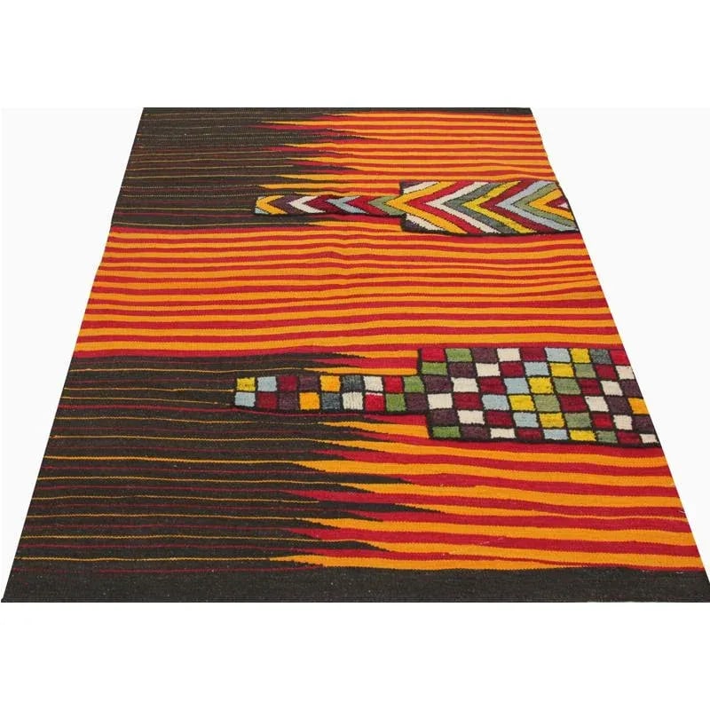 Handwoven Persian Kilim Area Rug 4'2" X 6'2" - 2