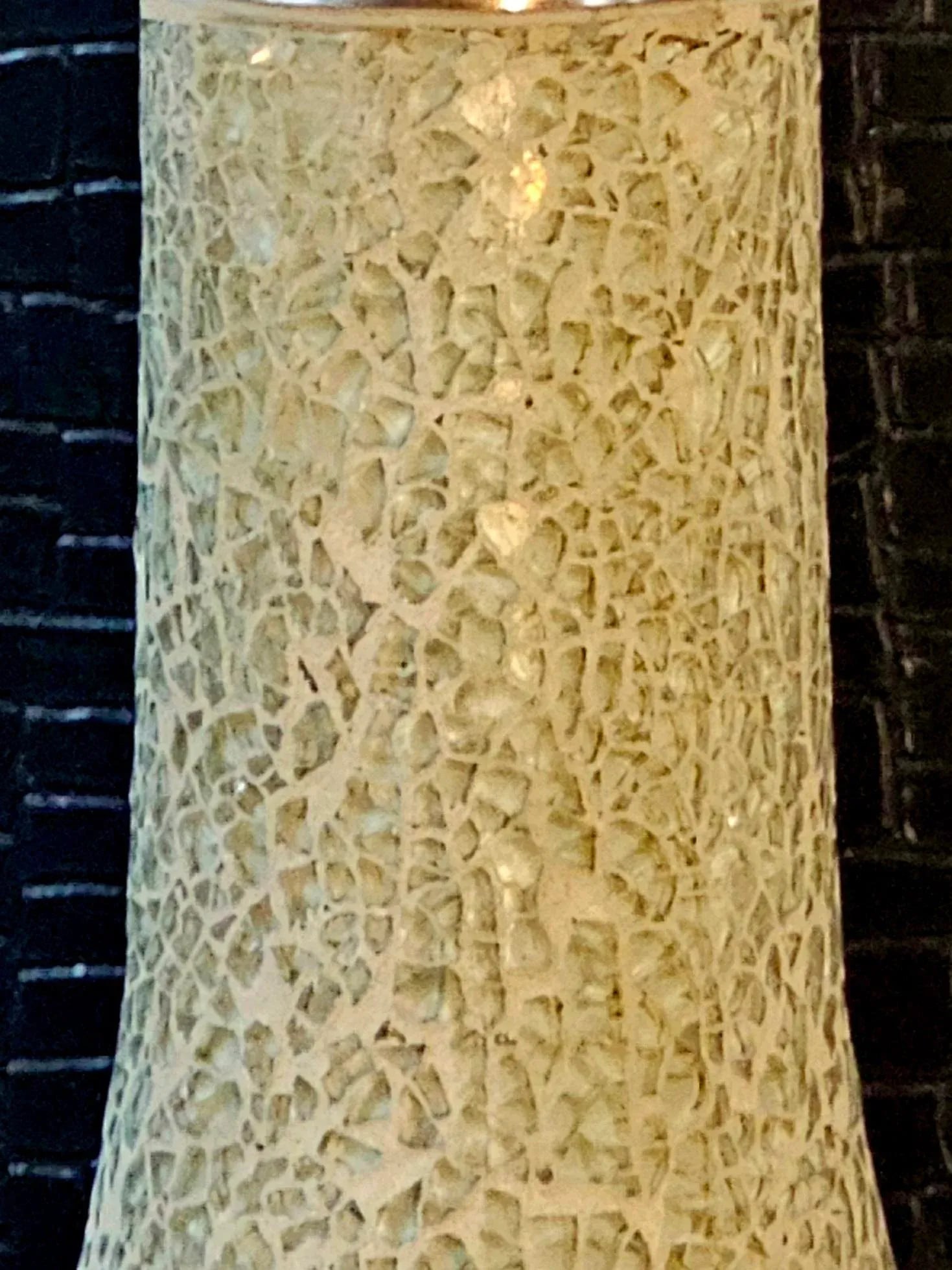 A Pair of Art Crackle-Glass Mosaic Textured Murano Style Table Lamps - 2