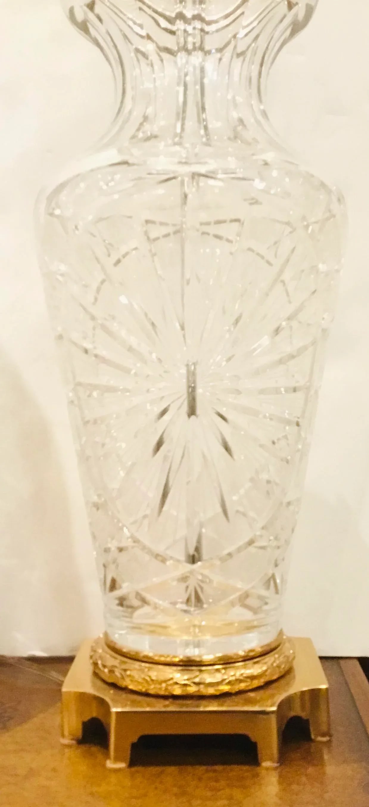Italian Large Scale Murano Vintage Cut Glass Table Lamps - a Pair - 2