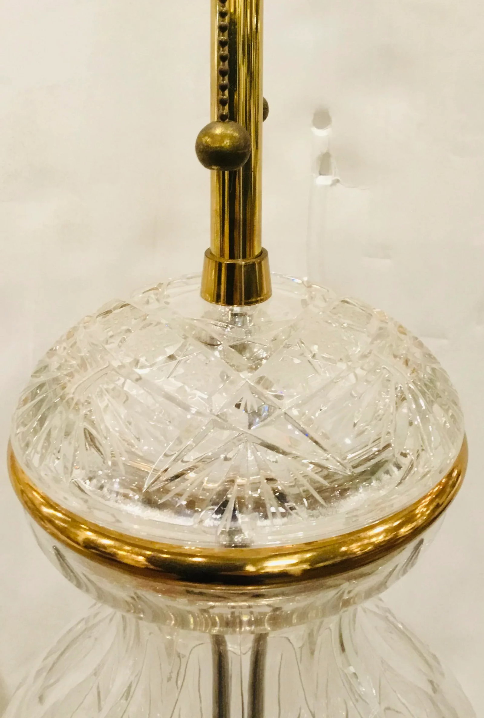 Italian Large Scale Murano Vintage Cut Glass Table Lamps - a Pair - 4