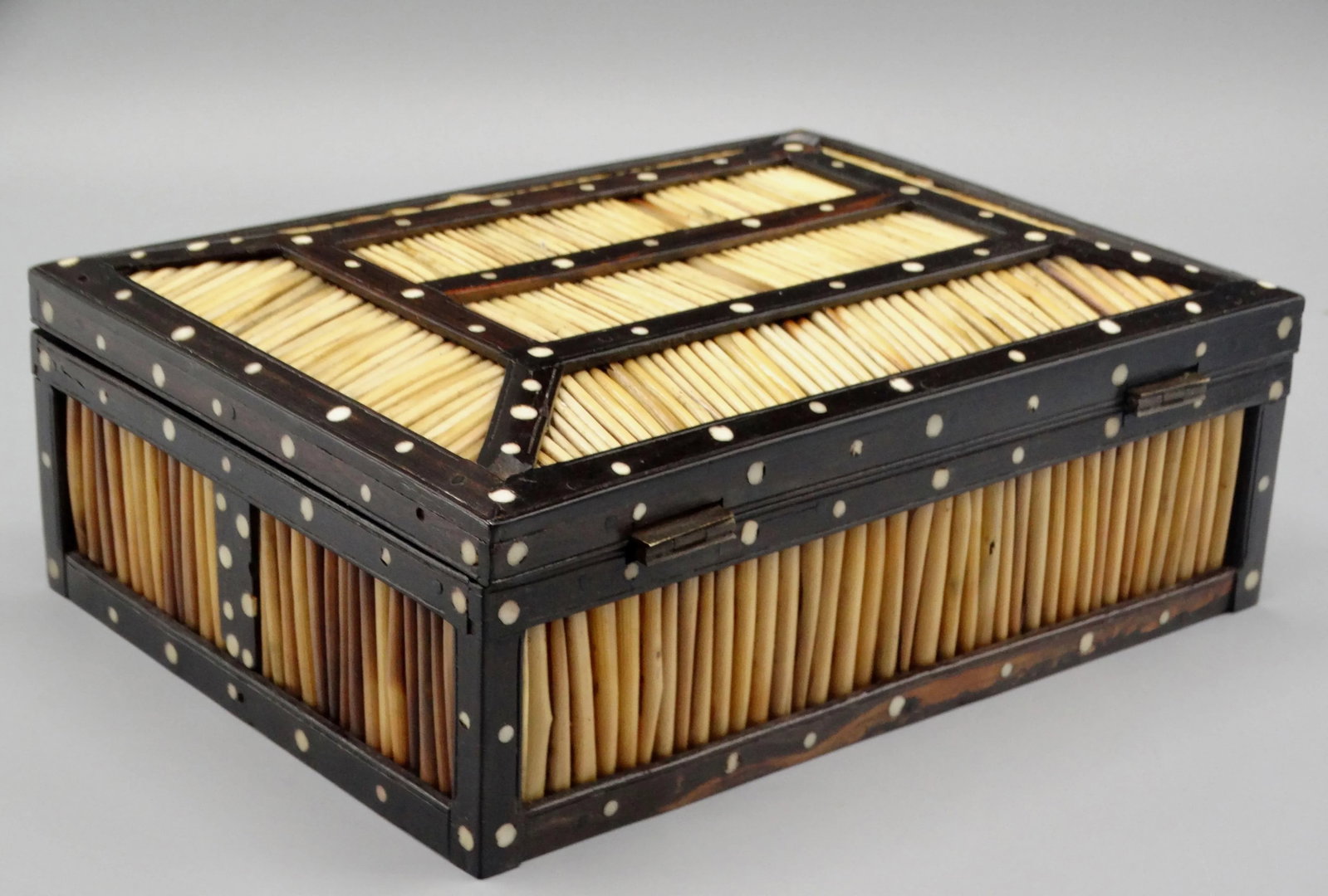 Antique British Colonial Porcupine Quill Box - 2