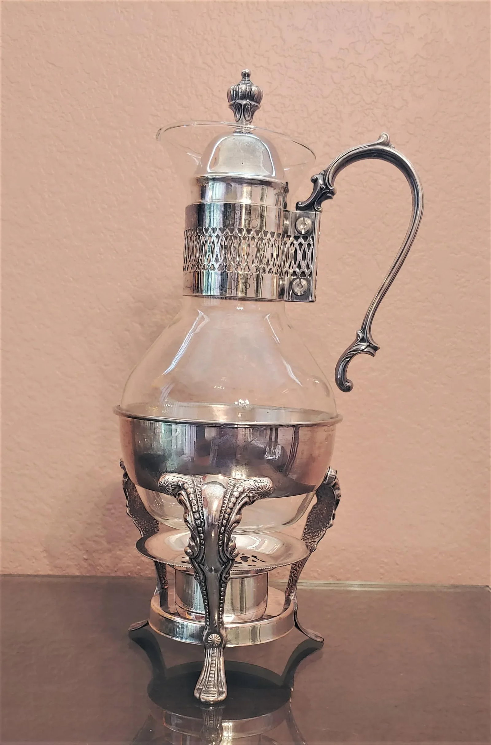 Early 20th Century Silver Plate Wine or Spirits Decanter With Warmer - 2