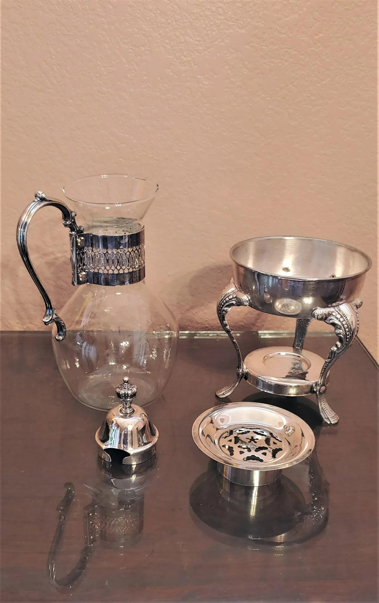 Early 20th Century Silver Plate Wine or Spirits Decanter With Warmer - 4