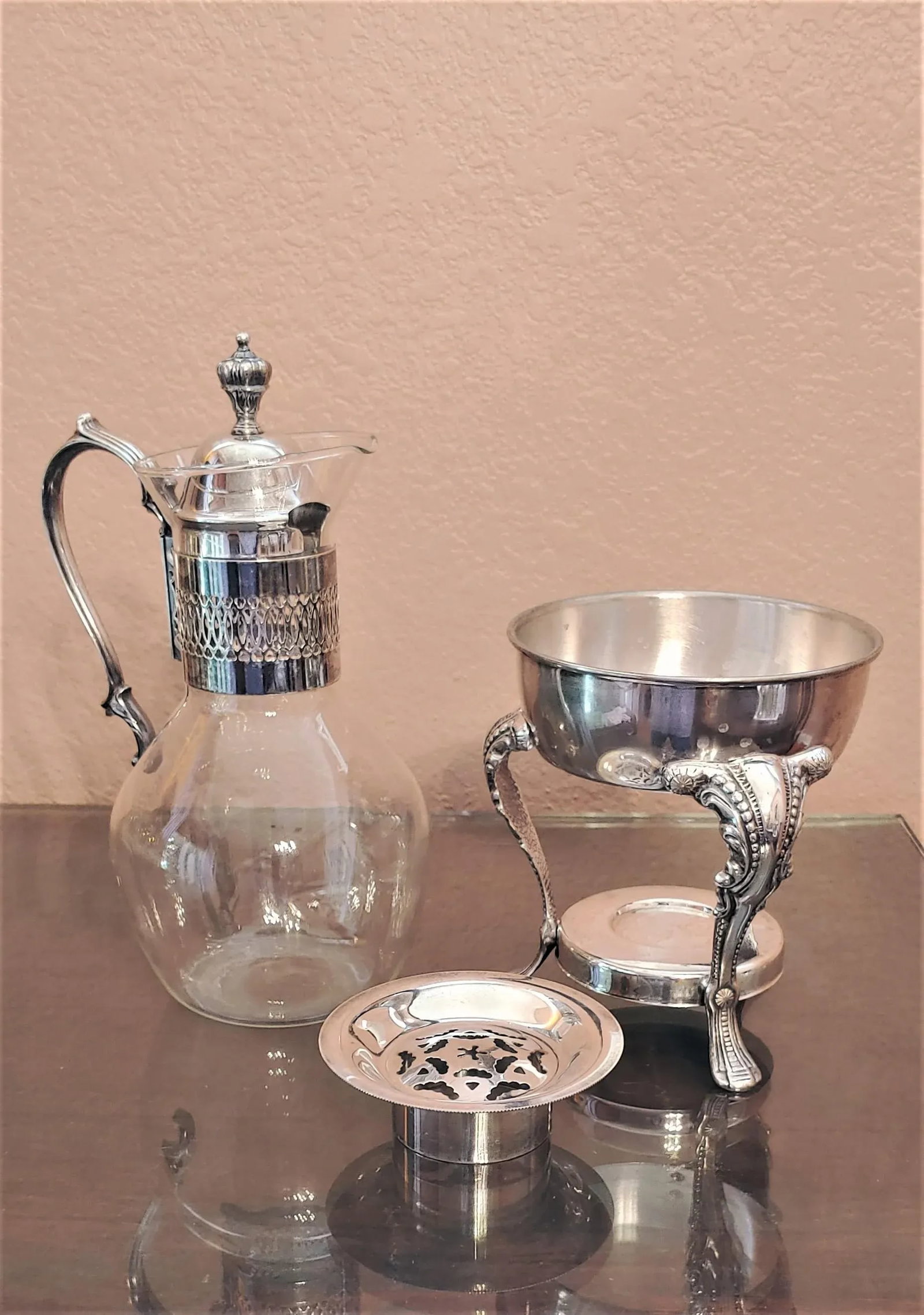 Early 20th Century Silver Plate Wine or Spirits Decanter With Warmer - 5