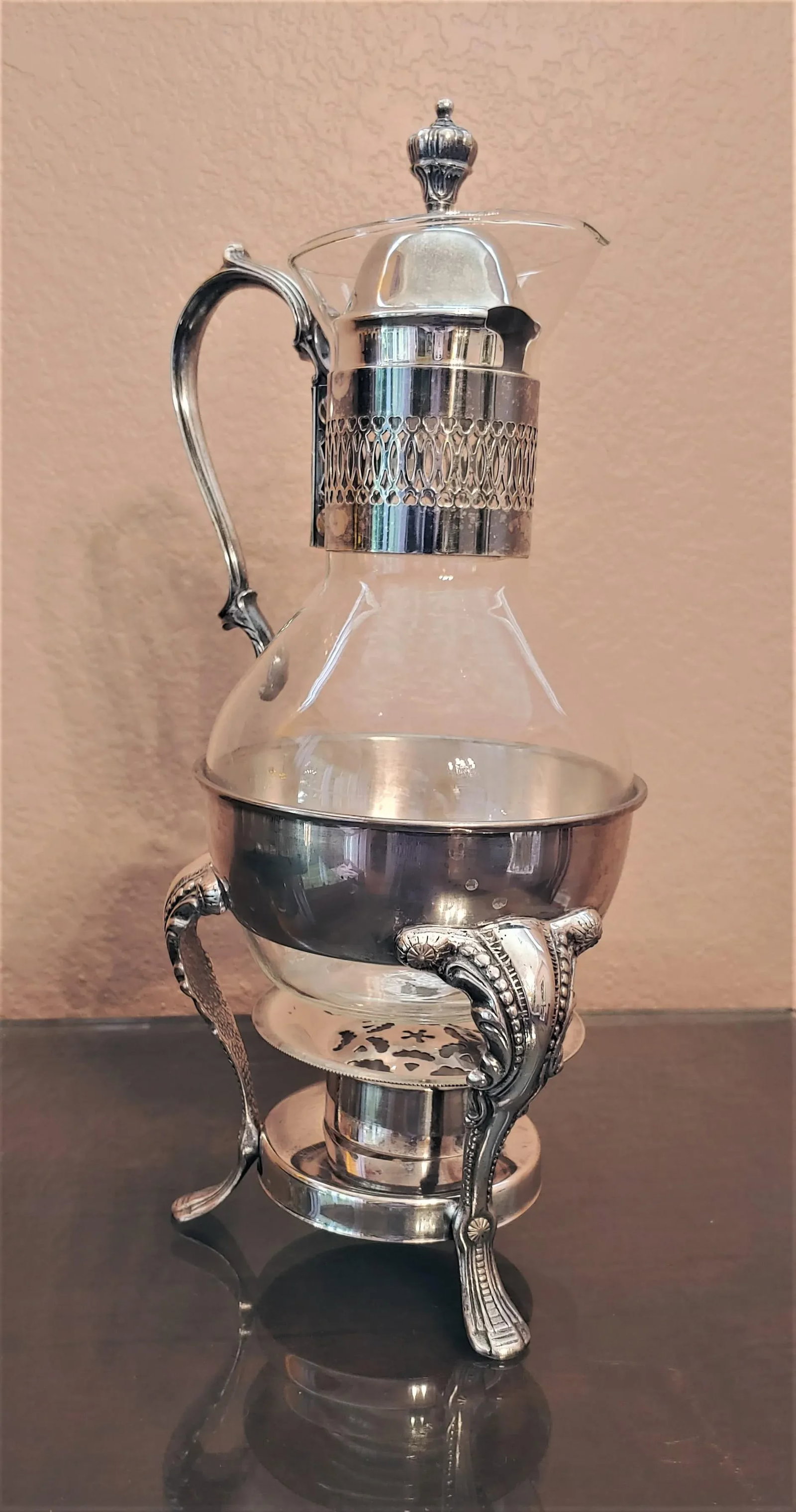 Early 20th Century Silver Plate Wine or Spirits Decanter With Warmer - 7