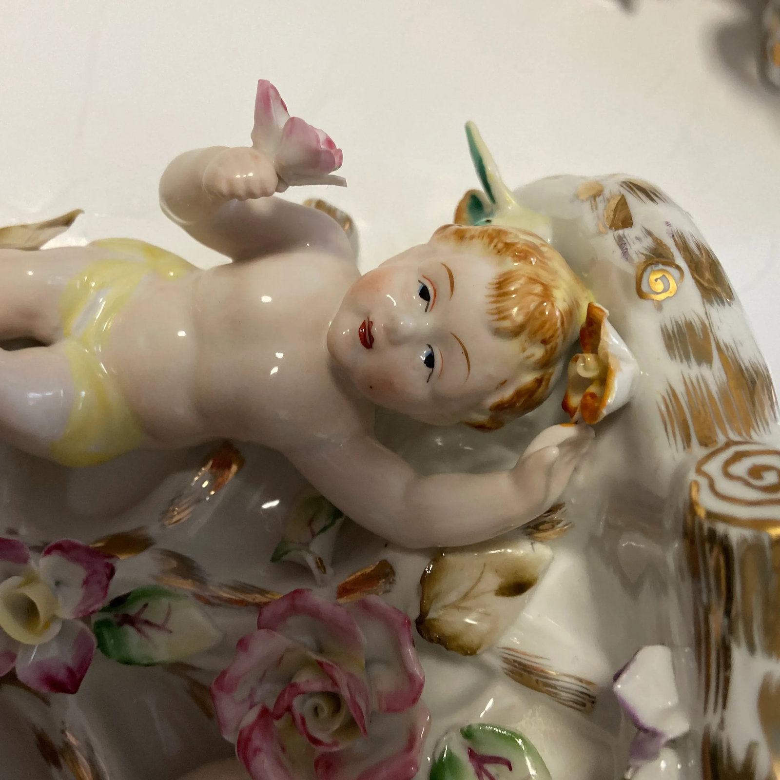 Regency French Putti Cherub Wall Porcelain Sconces - a Pair - 10