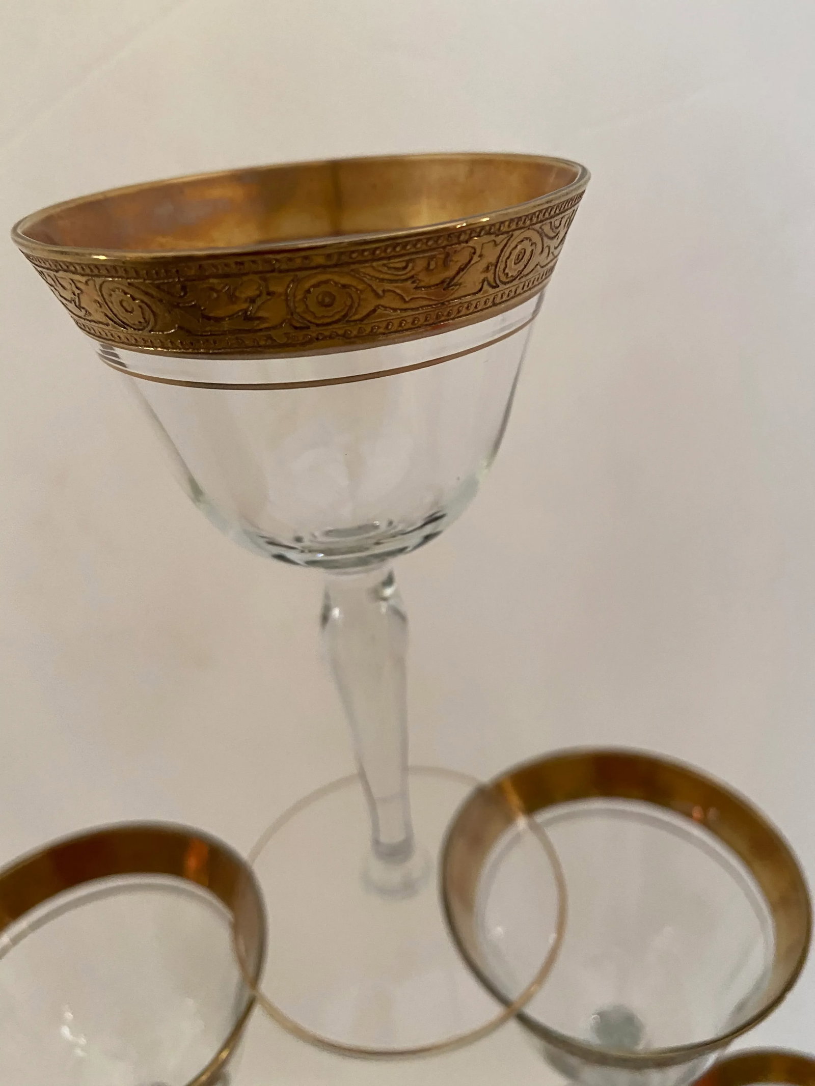 Minton Tiffin Franciscan Gold Encrust Sherbet Cordial Glasses Set 12 - 5