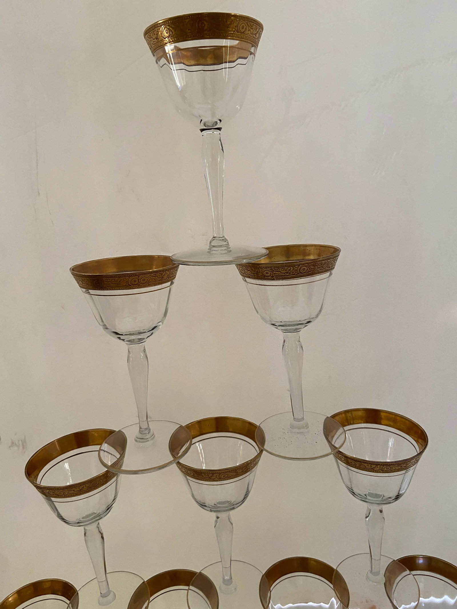 Minton Tiffin Franciscan Gold Encrust Sherbet Cordial Glasses Set 12 - 6