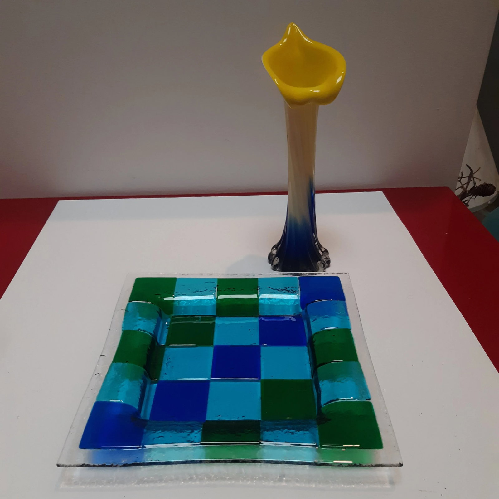 Vintage 1960s Fused Art Glass Decorative Tray - 2