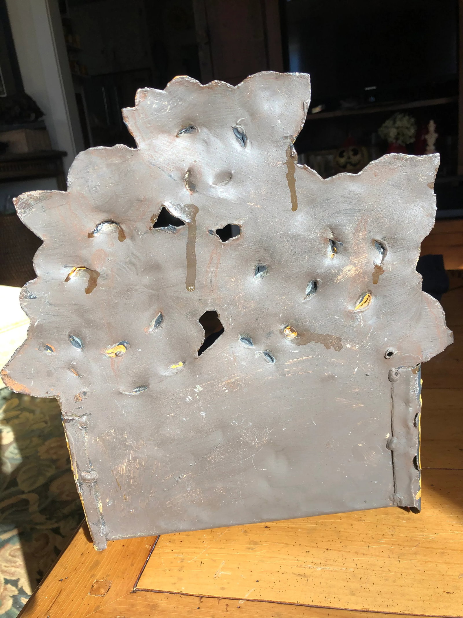 Vintage Toleware Wall Pocket Planter - 4
