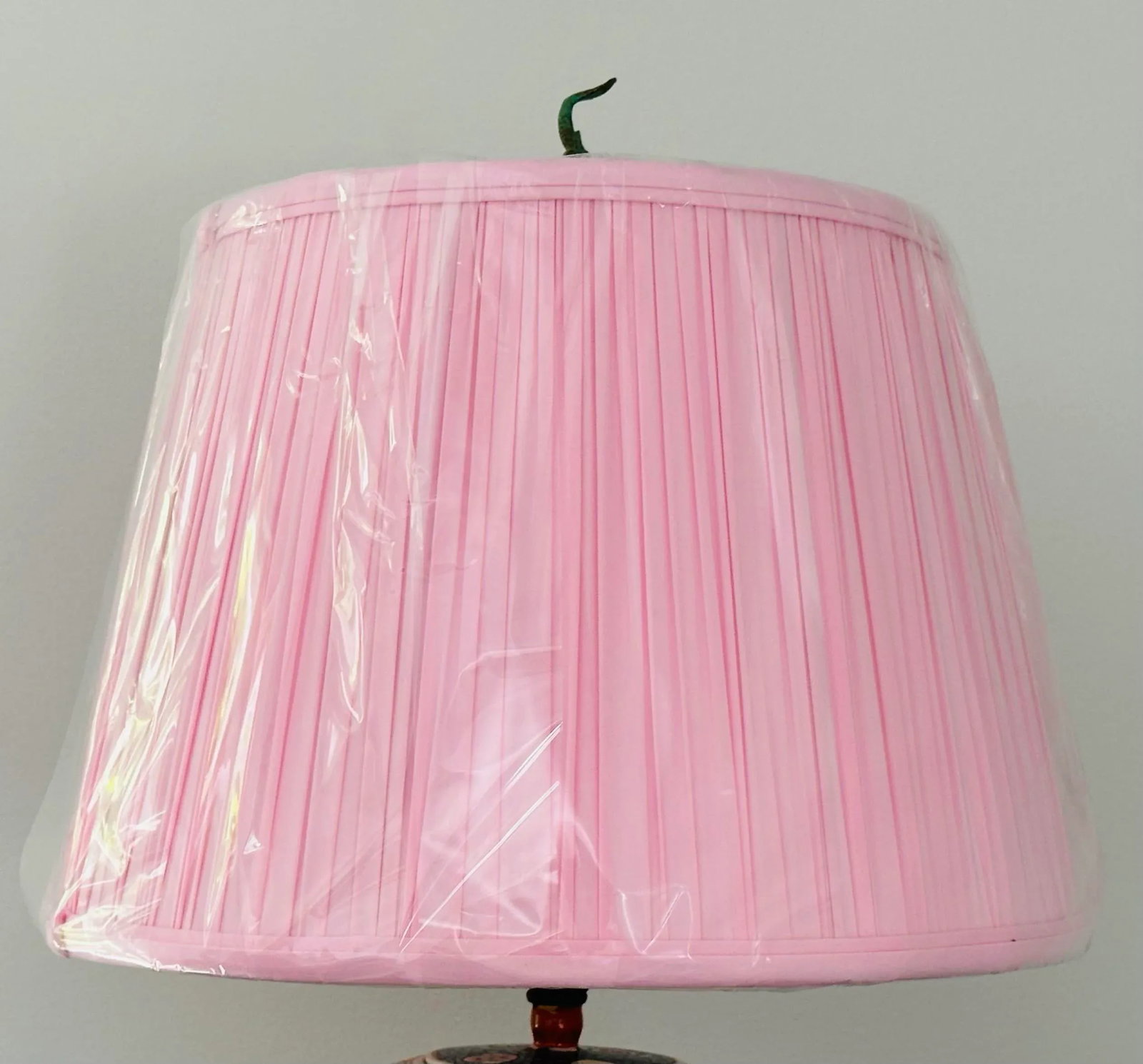 Chinese Export Porcelain Famille Rose Table Lamp With Fabric Shade - 10