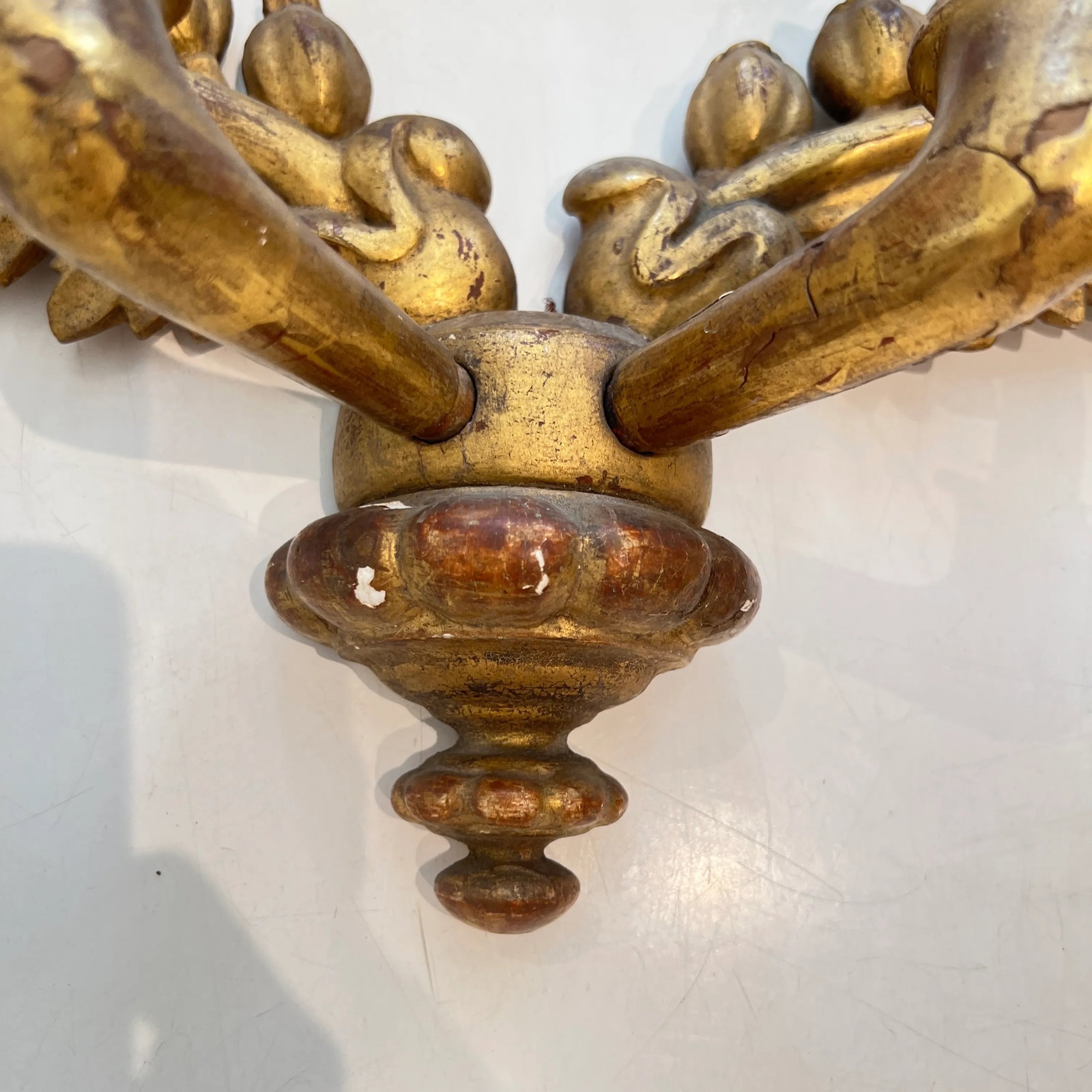 19th Century French Pair of Charles X Gilded Wood Antique Sconces - 2