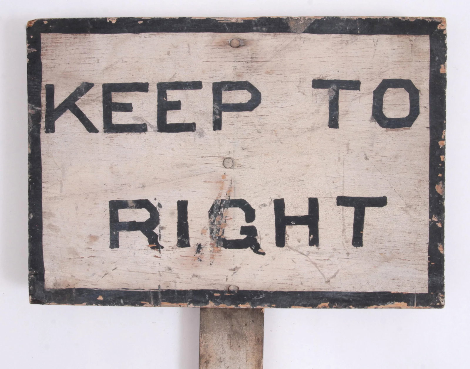 VIntage Keep to Right Wood Sign - 2