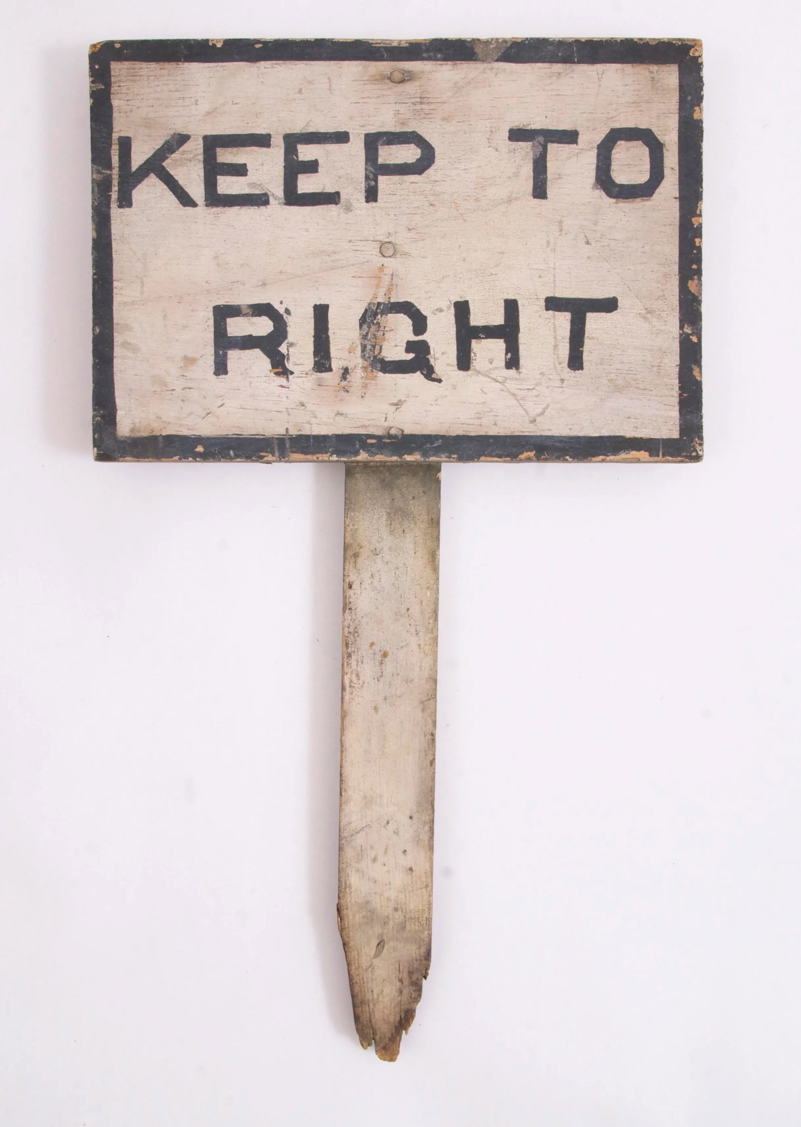 VIntage Keep to Right Wood Sign - 5