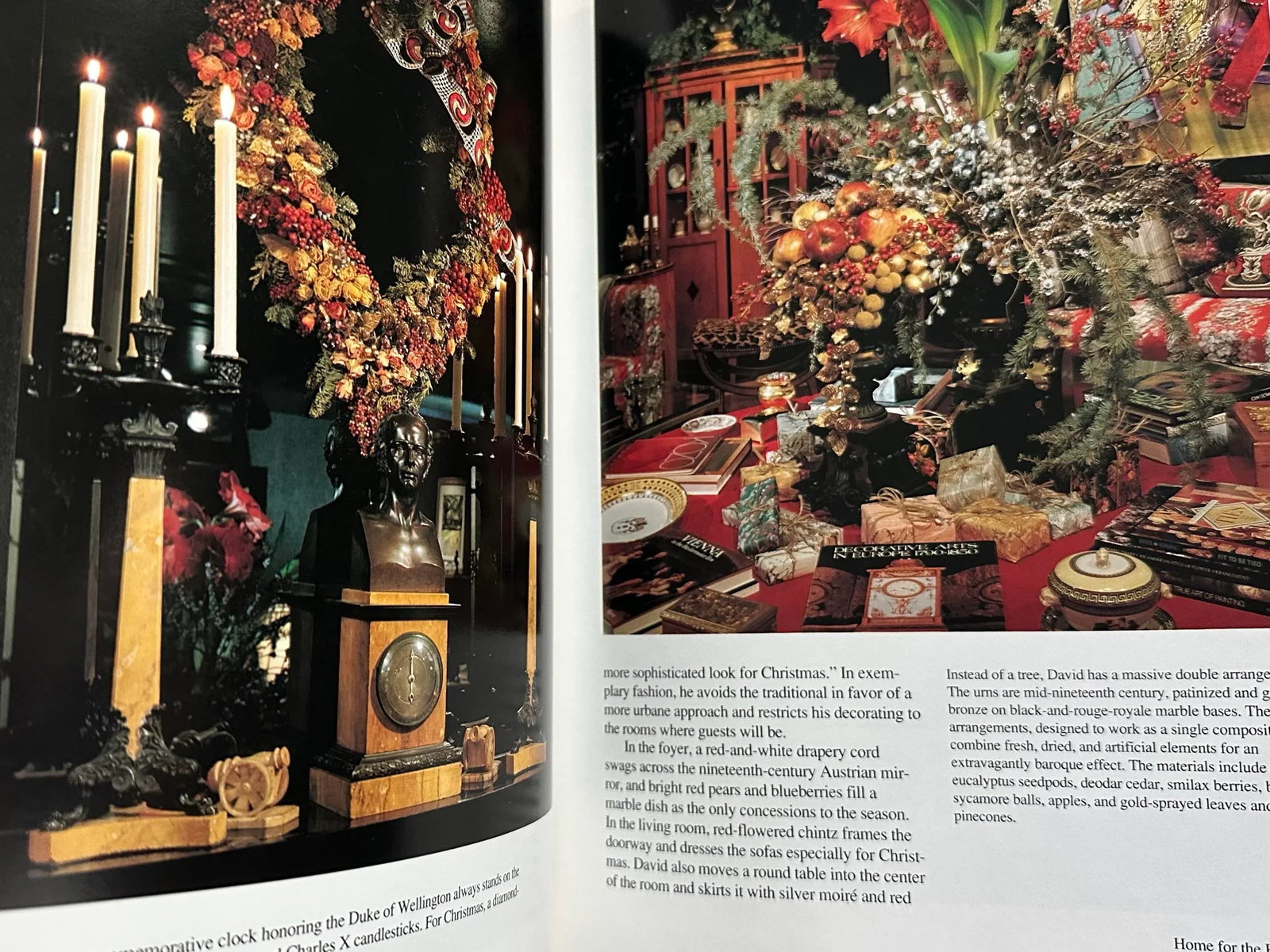 Vintage 1991 Dark Green & Gold "Holiday Homes" Coffee Table Book - 8