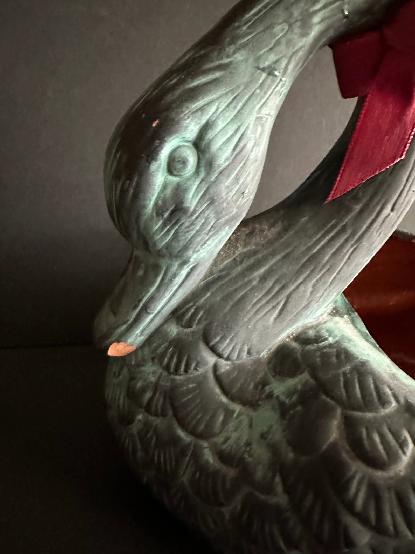 Vintage 1991 Terra Cotta Swan Planter Dish - 2