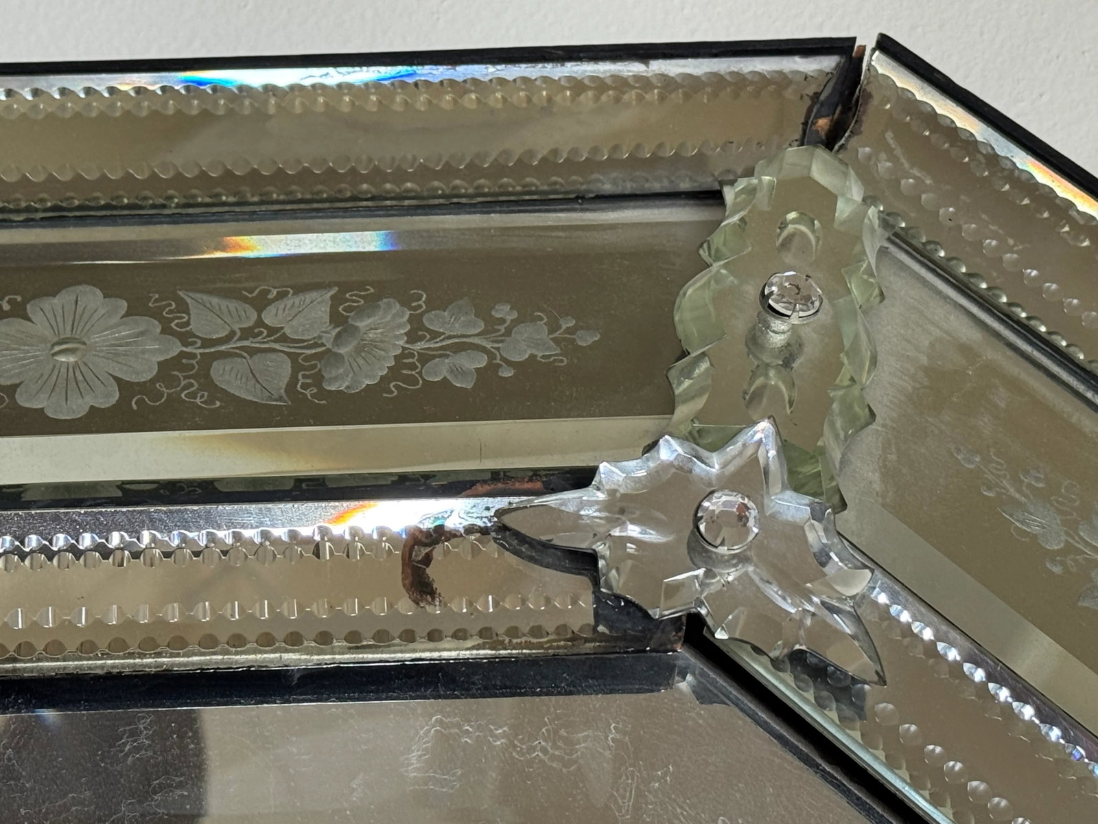 19th Century Etched Venetian Mirror - 14