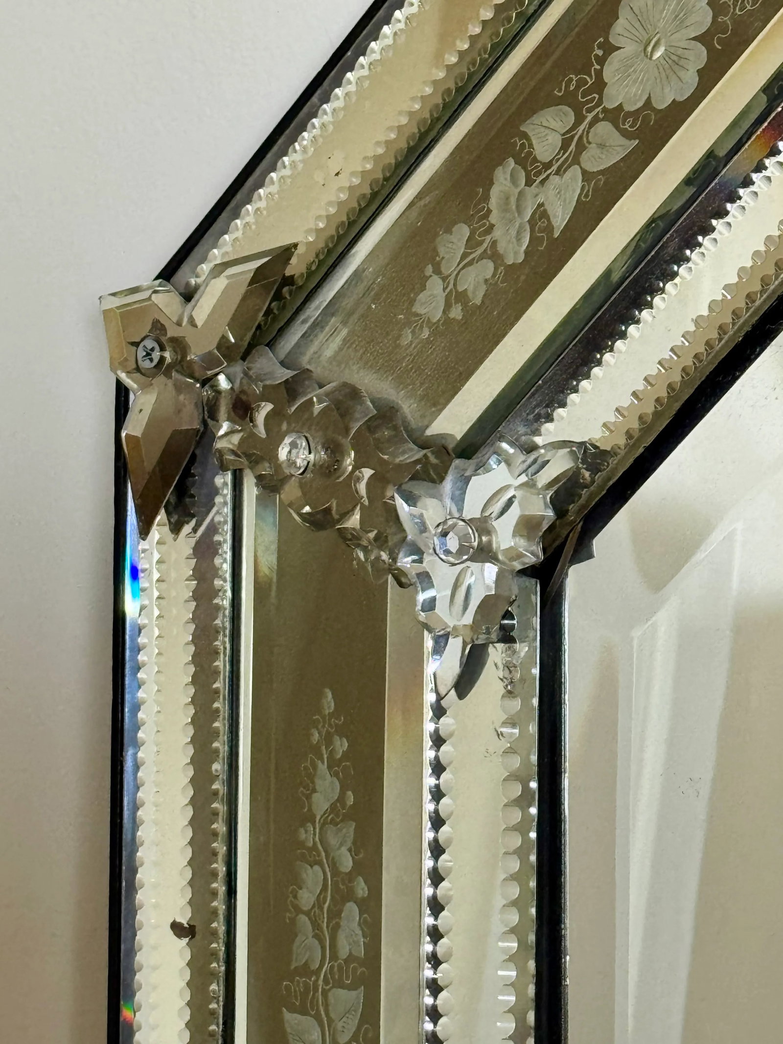 19th Century Etched Venetian Mirror - 5