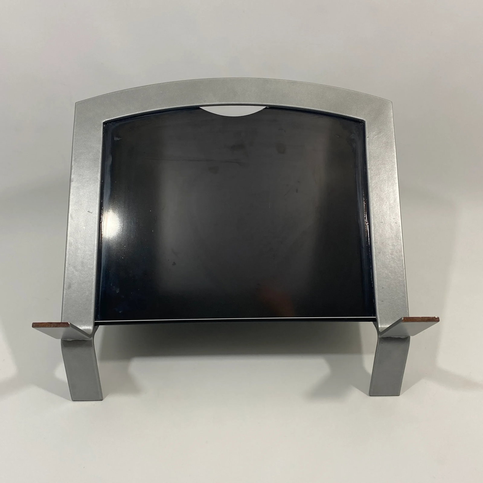 90s Metal and Black Glass Magazine Rack - 11