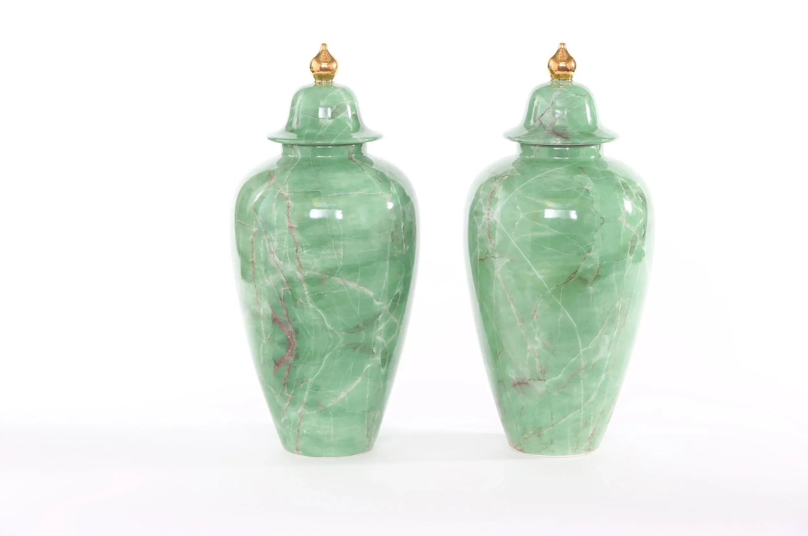 Mid Century Modern English Porcelain Covered Urns - 12