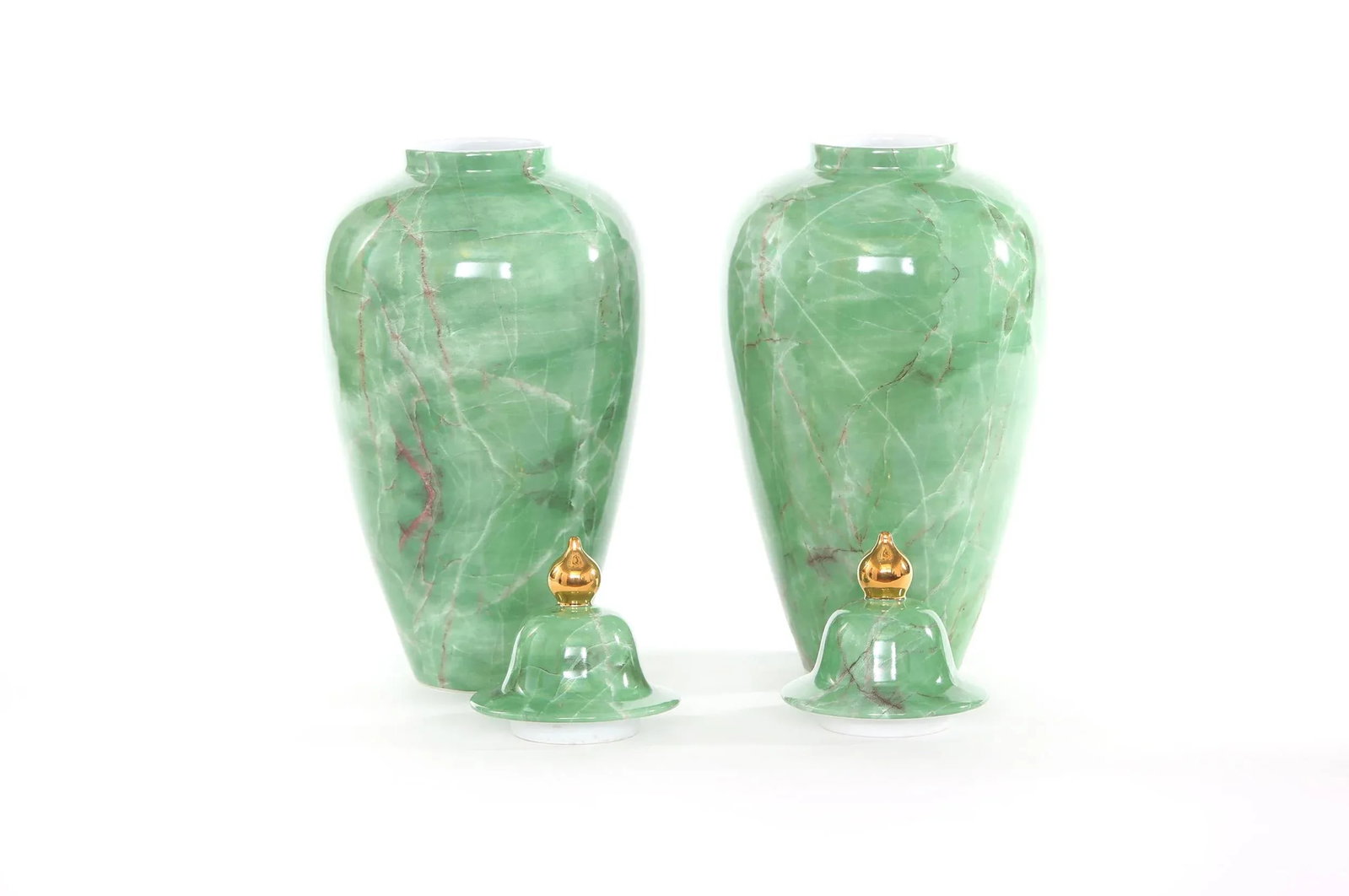 Mid Century Modern English Porcelain Covered Urns - 8
