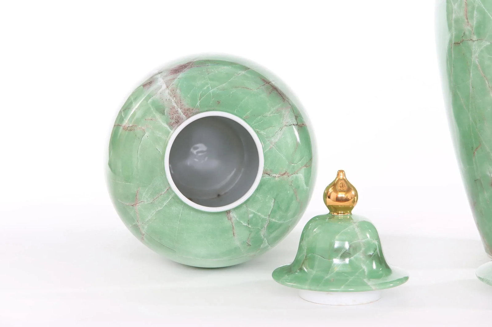 Mid Century Modern English Porcelain Covered Urns - 9