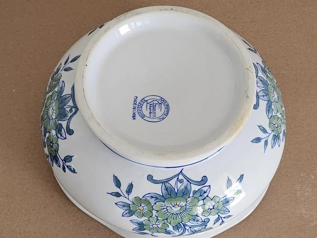 1980s Hand Painted Ceramic Low Planter - 8