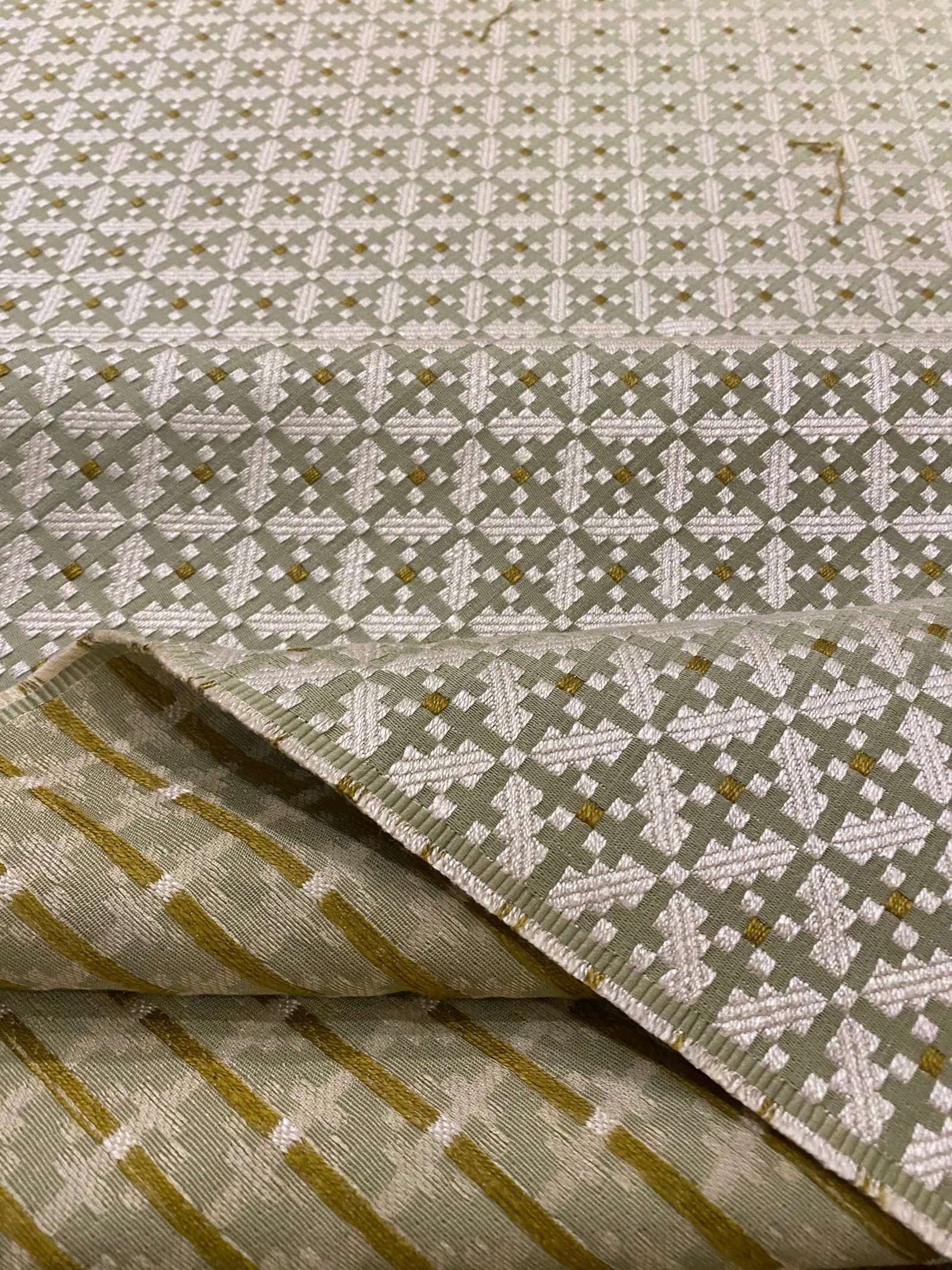 Traver's "Preston" Designer Woven Fabric in Celery - 7 Yards - 4
