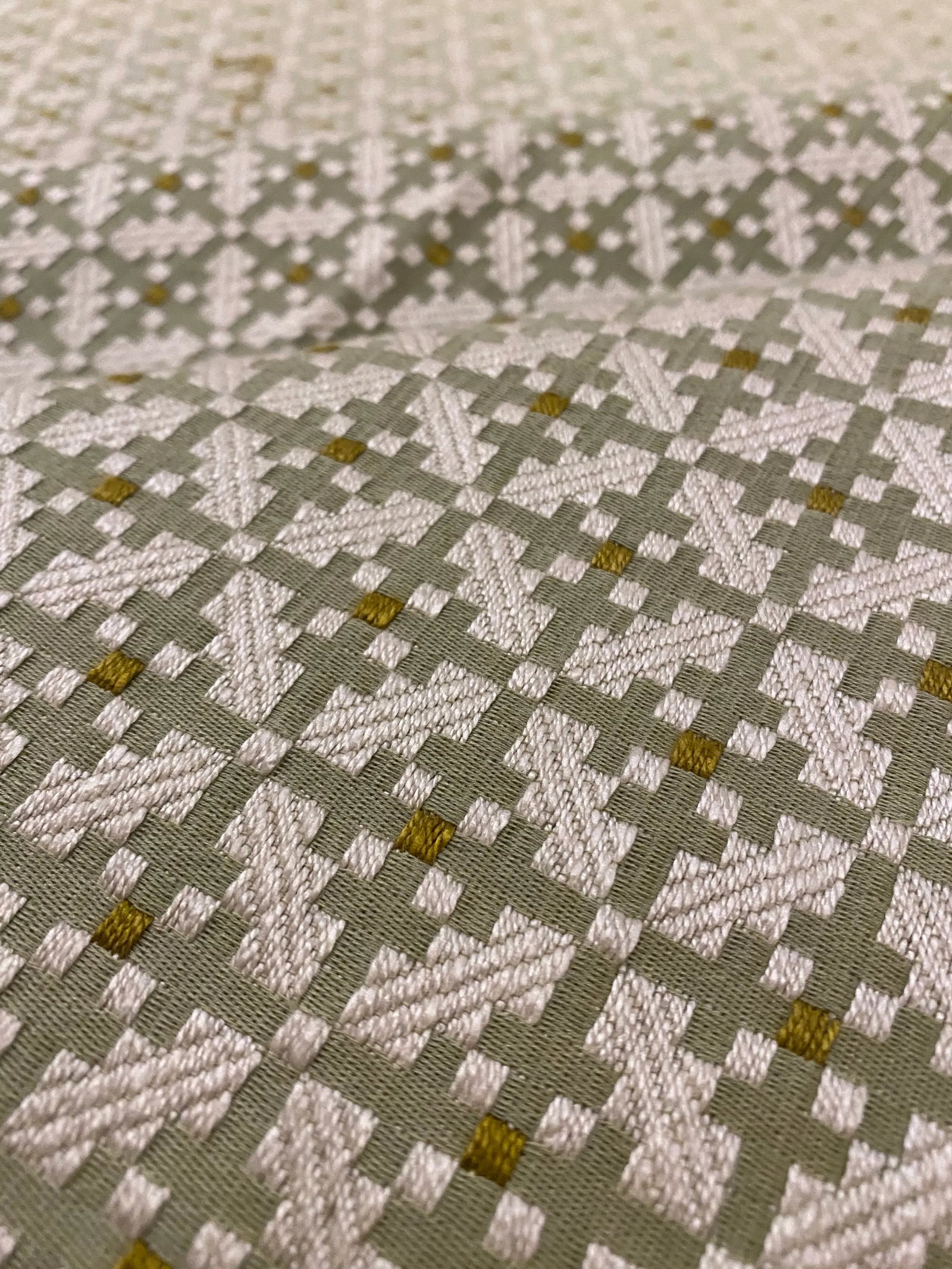 Traver's "Preston" Designer Woven Fabric in Celery - 7 Yards - 5