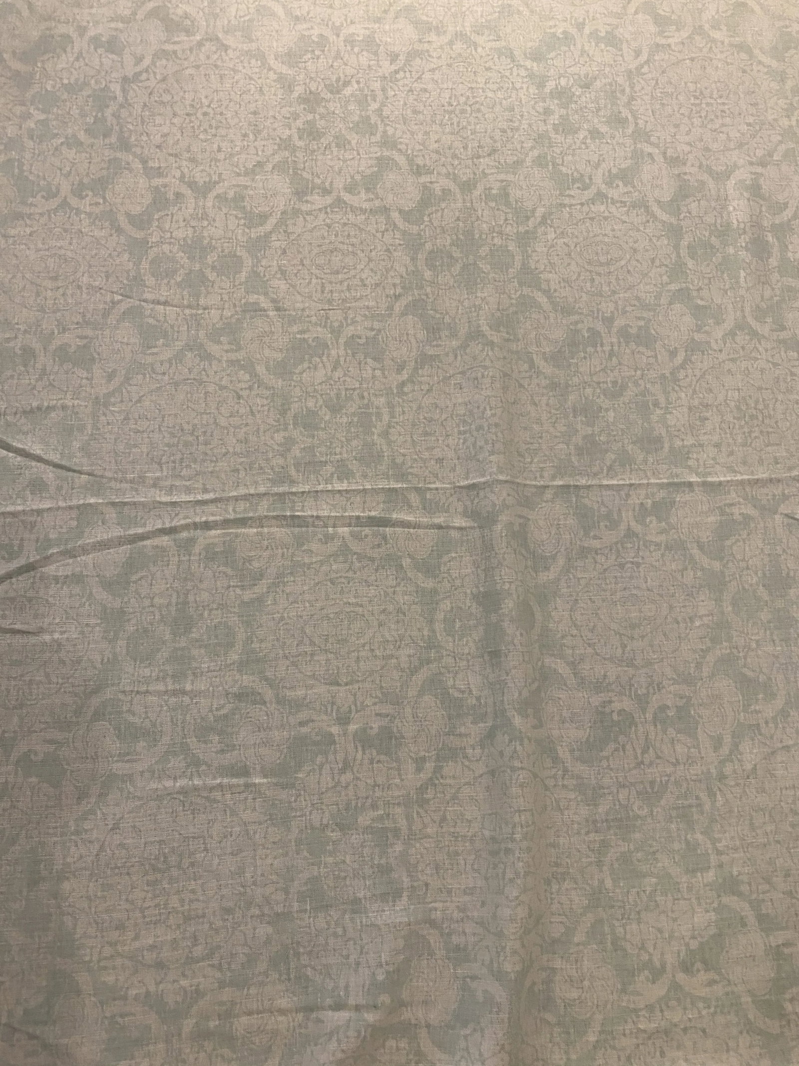 Brunschwig & Fils "Marquesas Aqua" Designer Fabric - 4 Yard Piece: Brunschwig & Fils "Marquesas Aqua" beautiful design fabric in a suzani damask pattern in soft aqua on cream ground. This fabric has a soft and serene look with a washed out watercoloring. It is 100% l