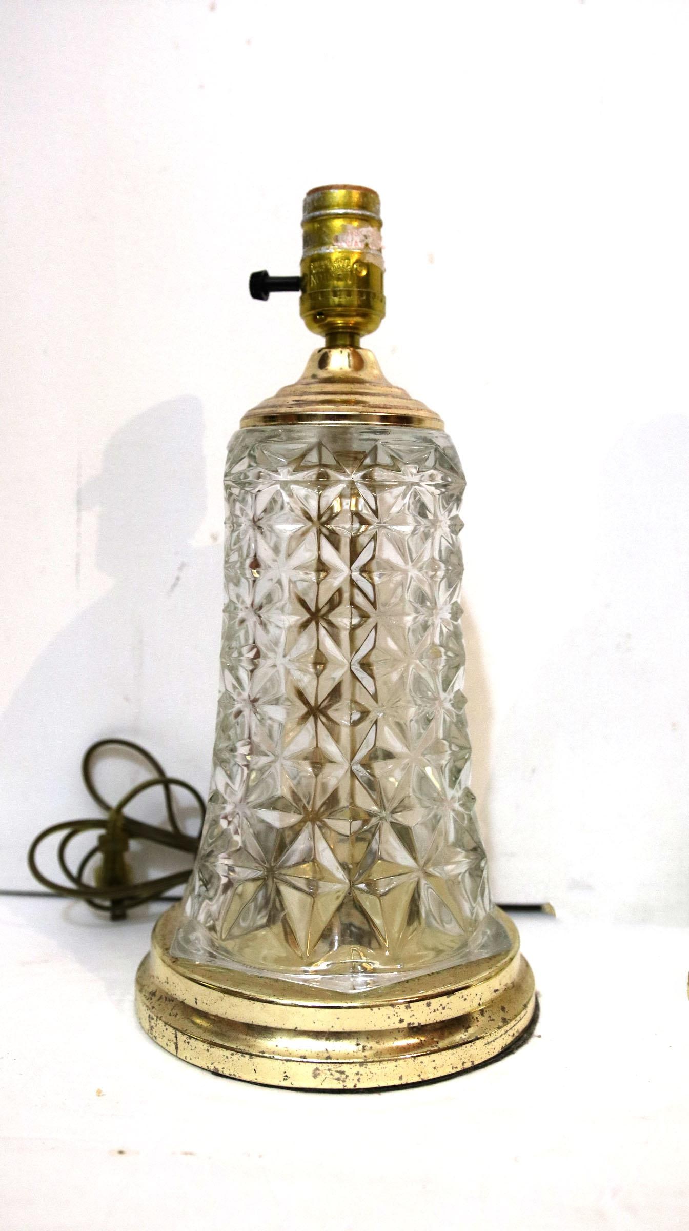Diamond Cut Waterford Style Crystal Table Lamps - Pair - 2