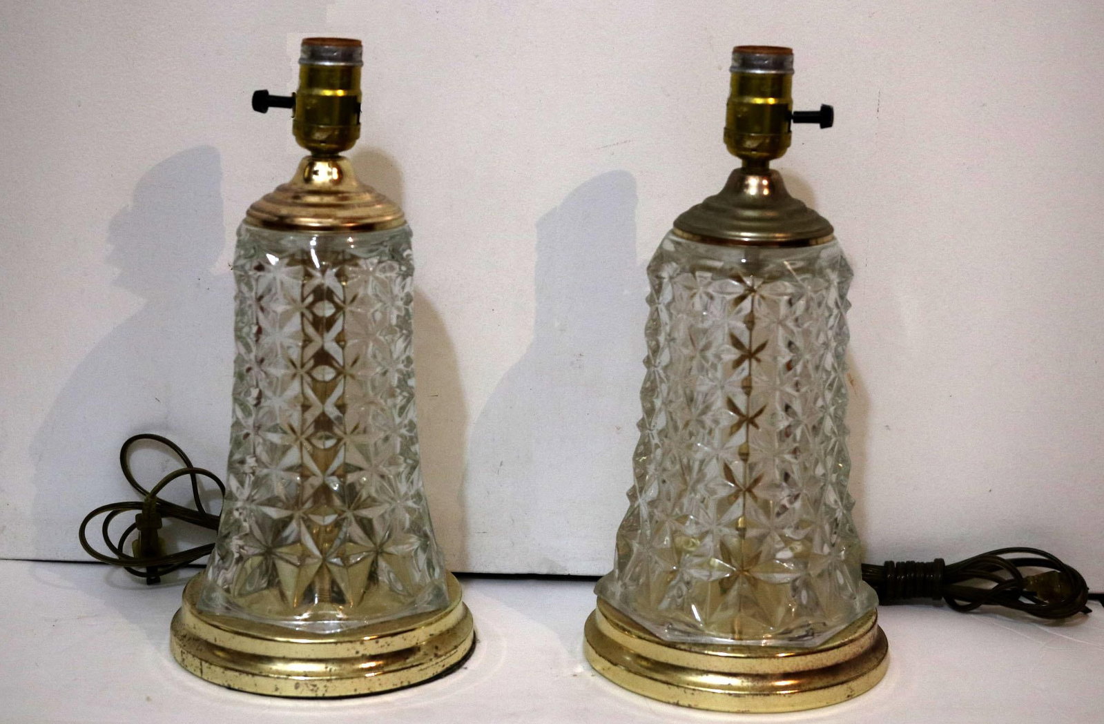 Diamond Cut Waterford Style Crystal Table Lamps - Pair - 3