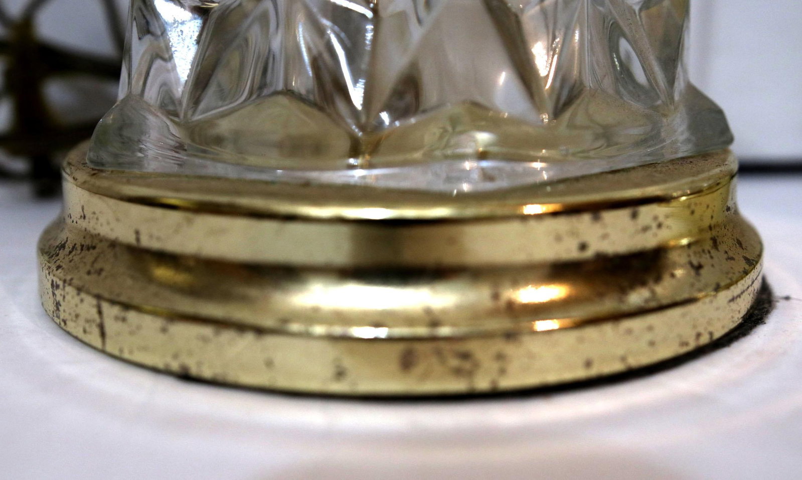 Diamond Cut Waterford Style Crystal Table Lamps - Pair - 9