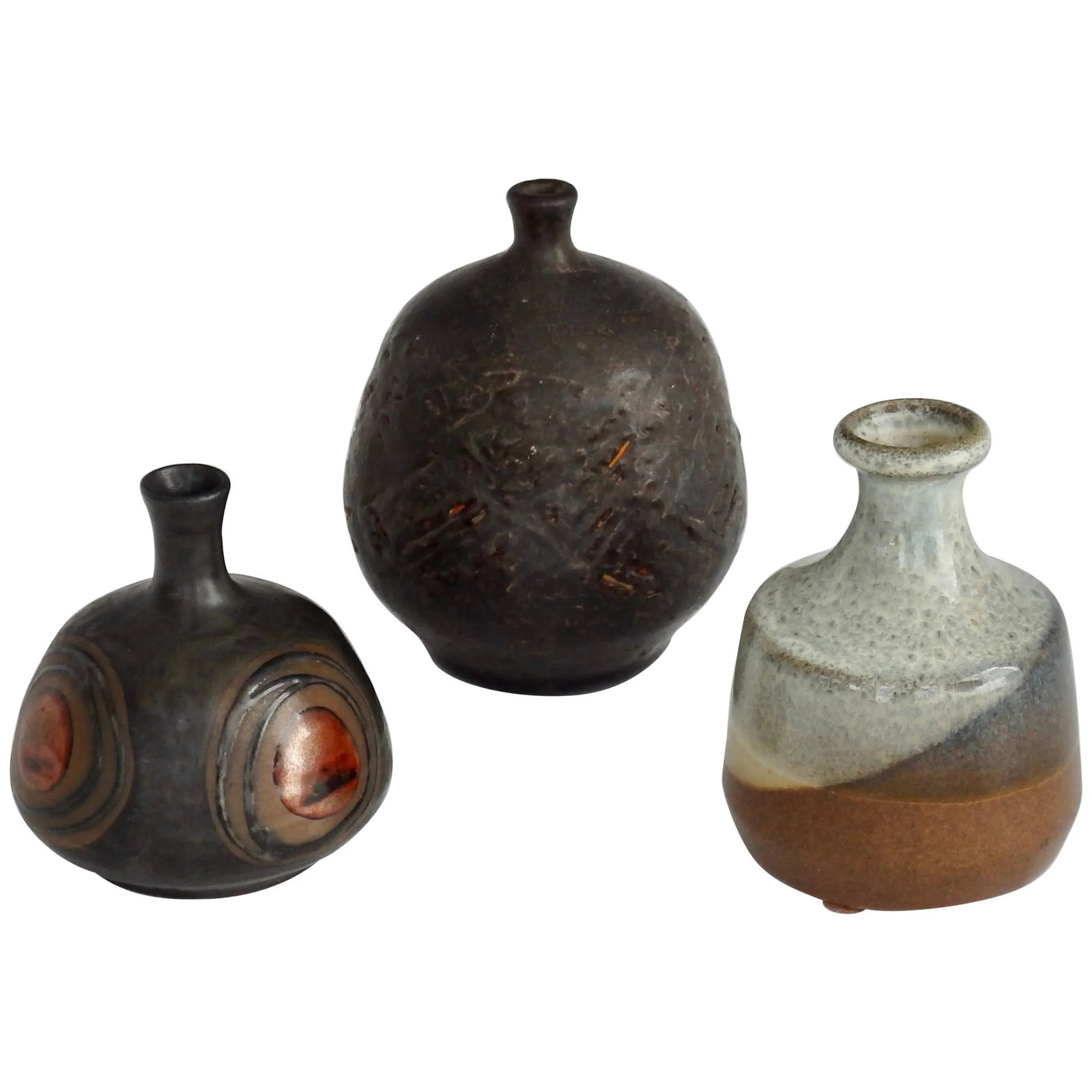 Collection of Stoneware Vessels - 3 Pieces - 13