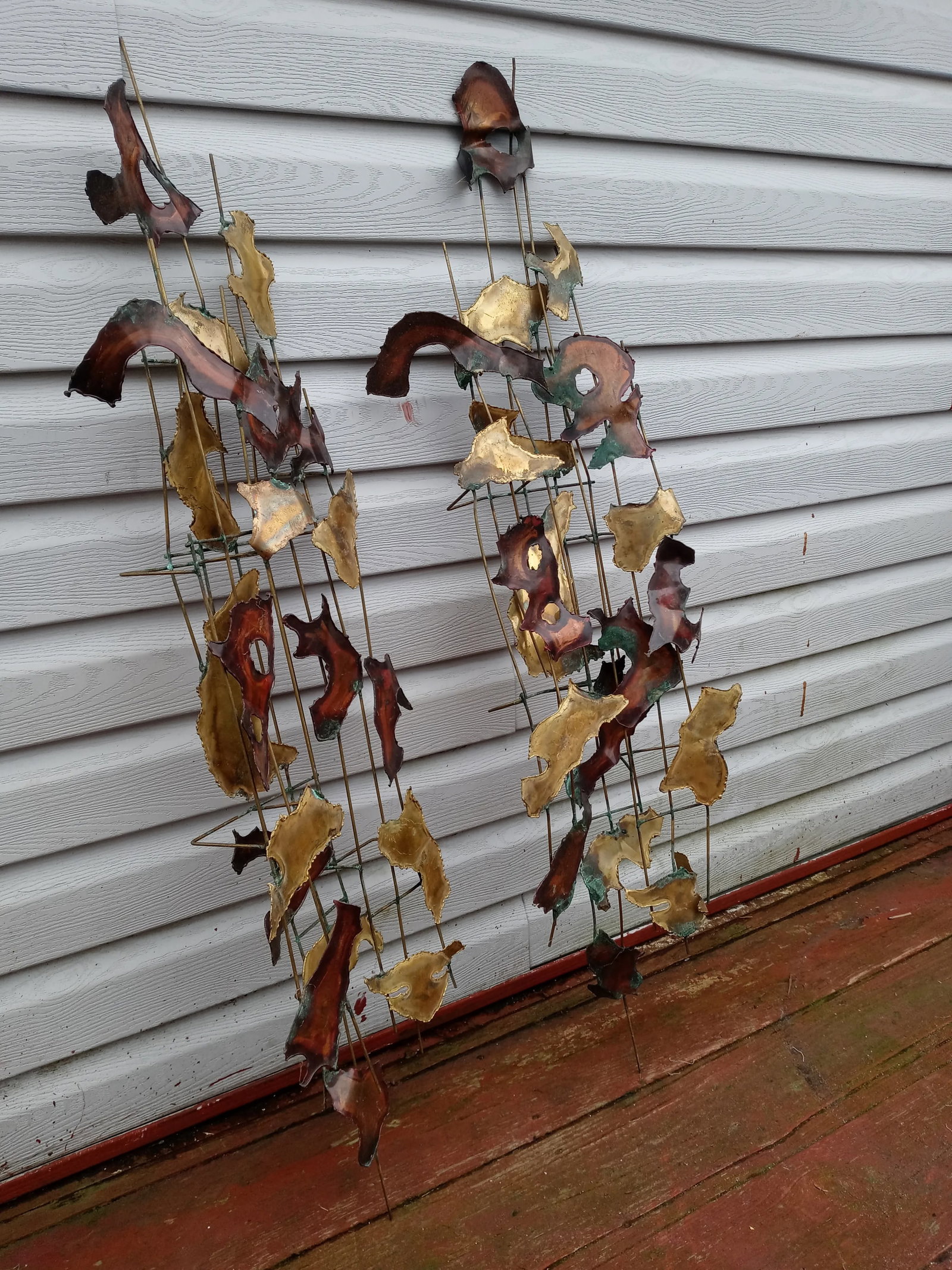 Vintage C. Jere Style Brutalist Wall Sculptures - Pair - 2