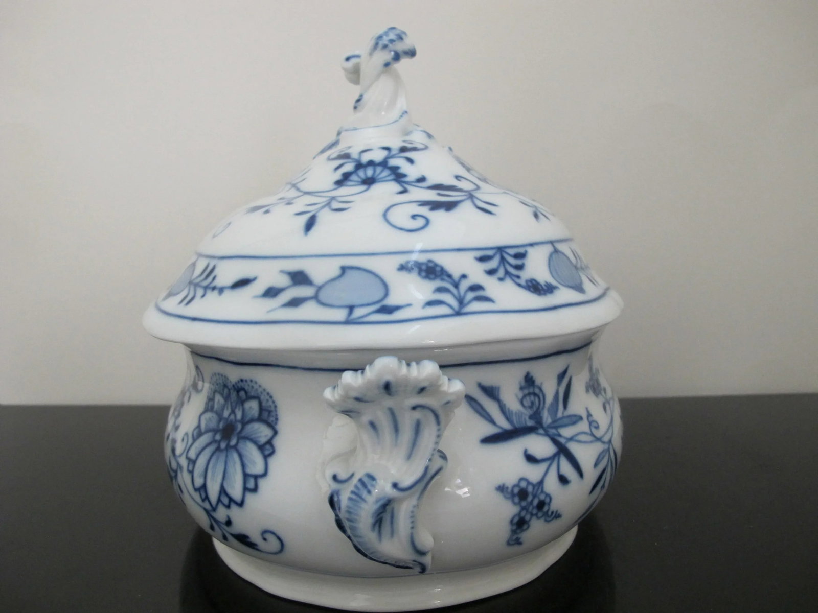 Antique Meissen Blue Onion 11" Porcelain Oval Soup Tureen Serving Dish With Lid - 5