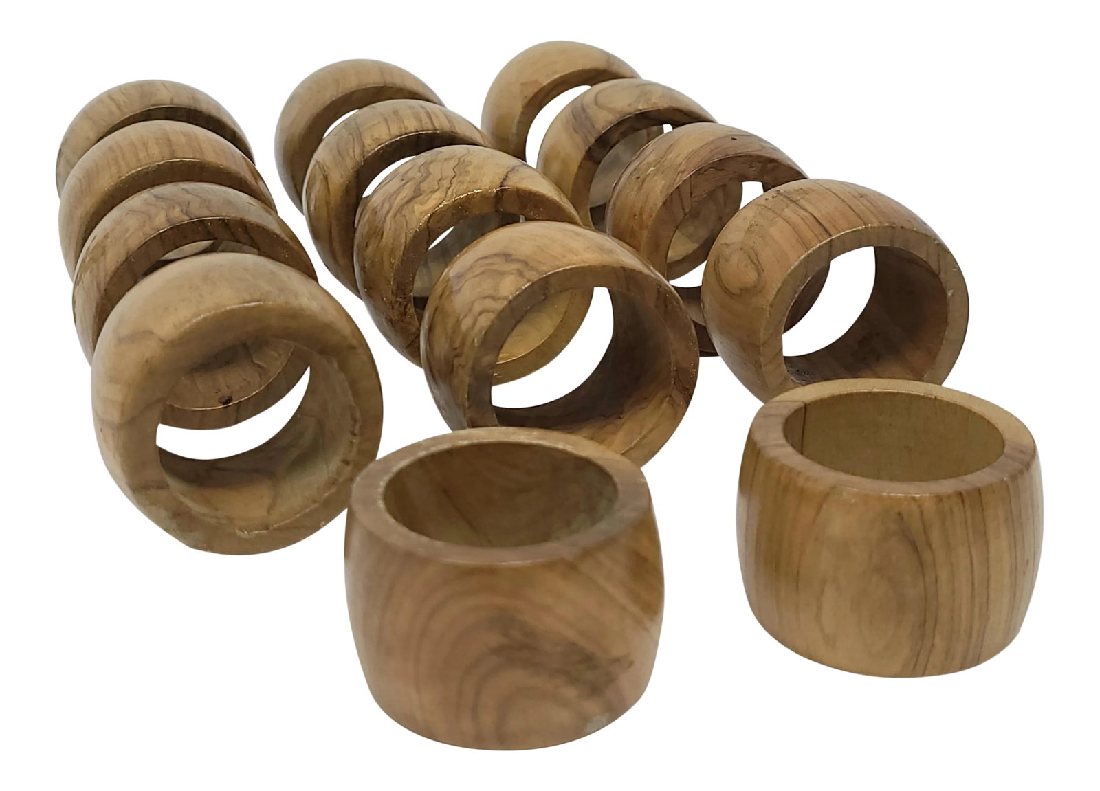 Vintage Burl Wood Napkin Rings Set of 14: Vintage Burl Wood Napkin Rings Set of 14 Amazing grain and color - heavy and beautiful! Condition: Alterations: Original Condition Unaltered Imperfections: Some Imperfections Condition Notes: Excellen