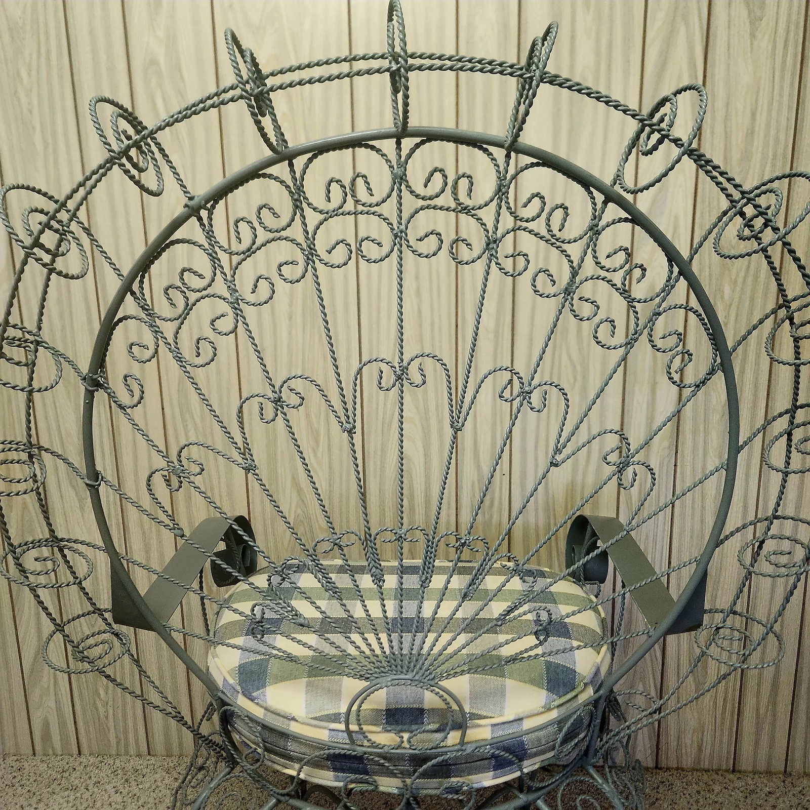 Vintage Salterini Peacock Ornate Iron Patio Chair, Attributed - 10