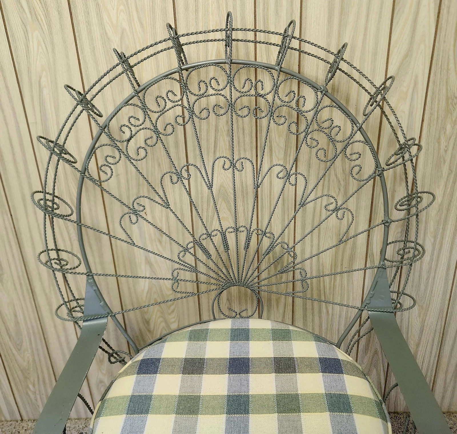 Vintage Salterini Peacock Ornate Iron Patio Chair, Attributed - 3