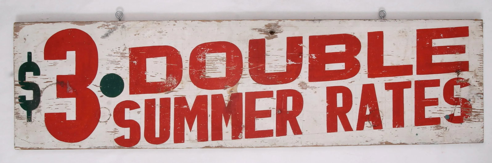 Vintage $3 Double Summer Rates Sign - 4