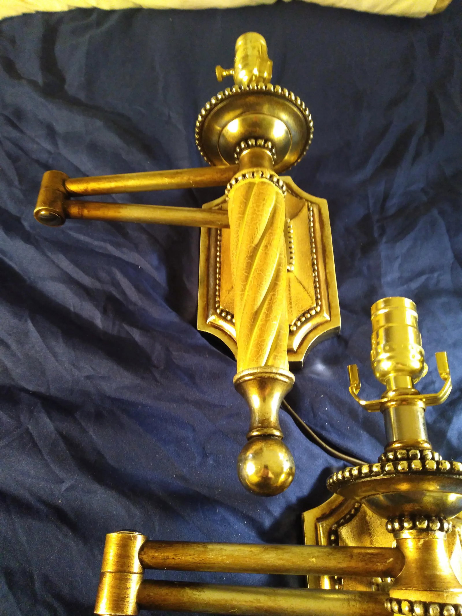 1970s Hollywood Regency Swing Arm Wall Sconces - a Pair - 10