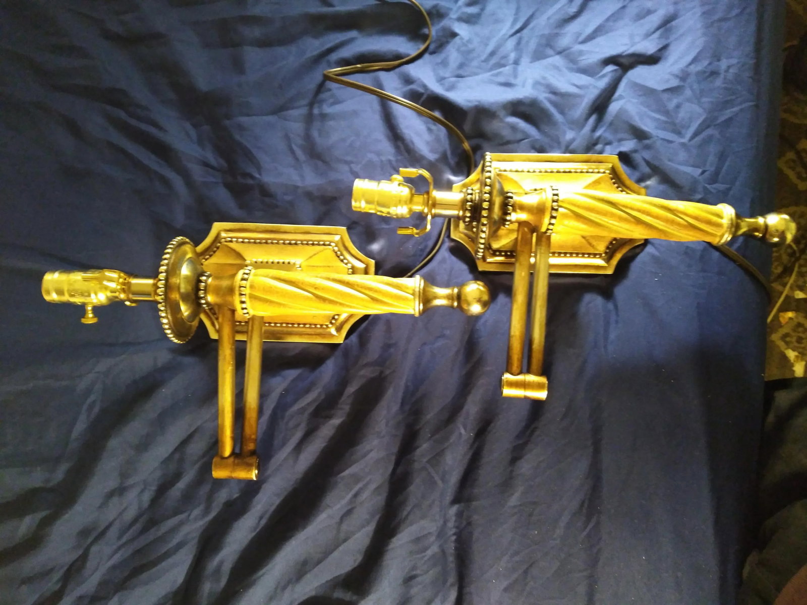 1970s Hollywood Regency Swing Arm Wall Sconces - a Pair - 12