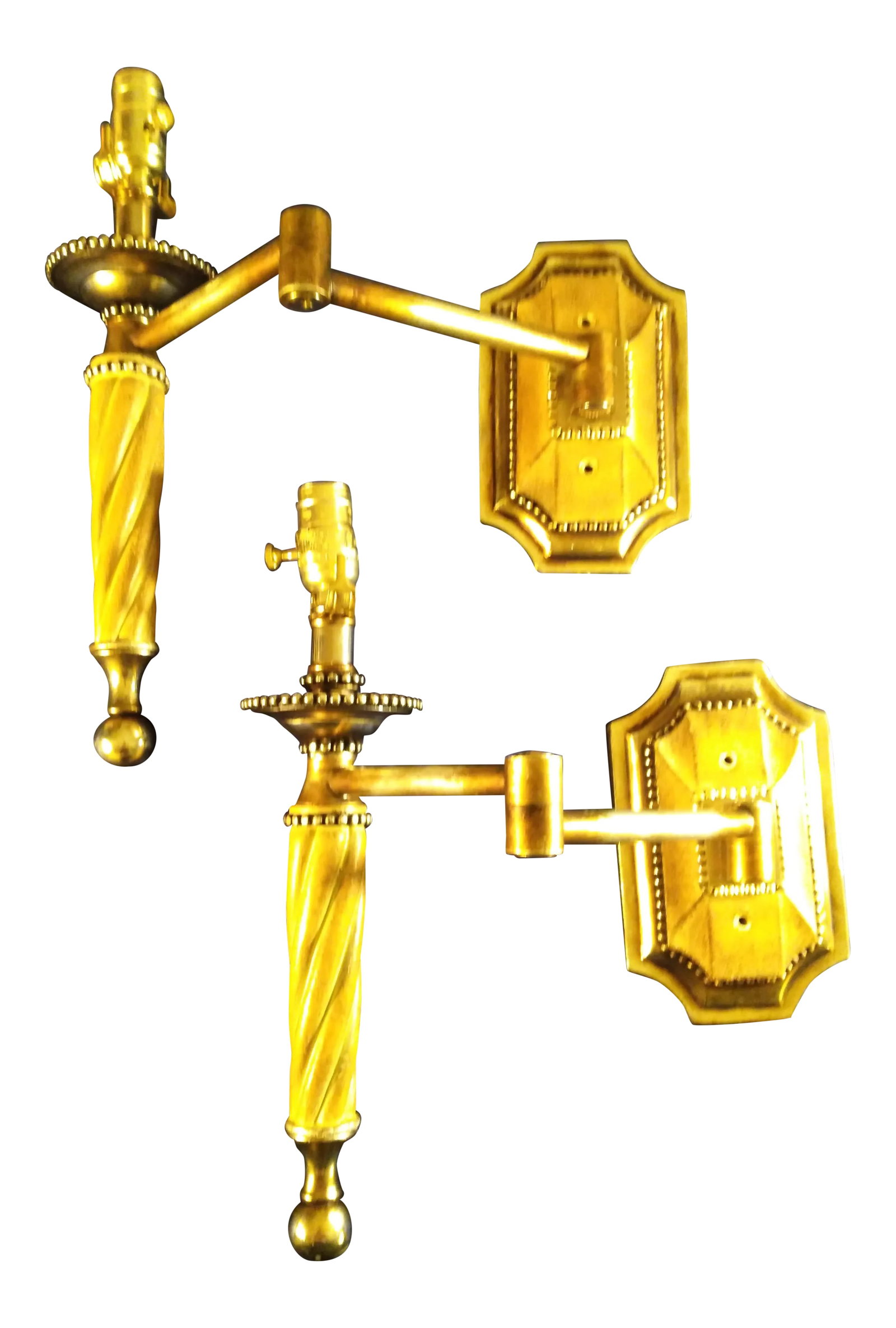 1970s Hollywood Regency Swing Arm Wall Sconces - a Pair (1 of 13)